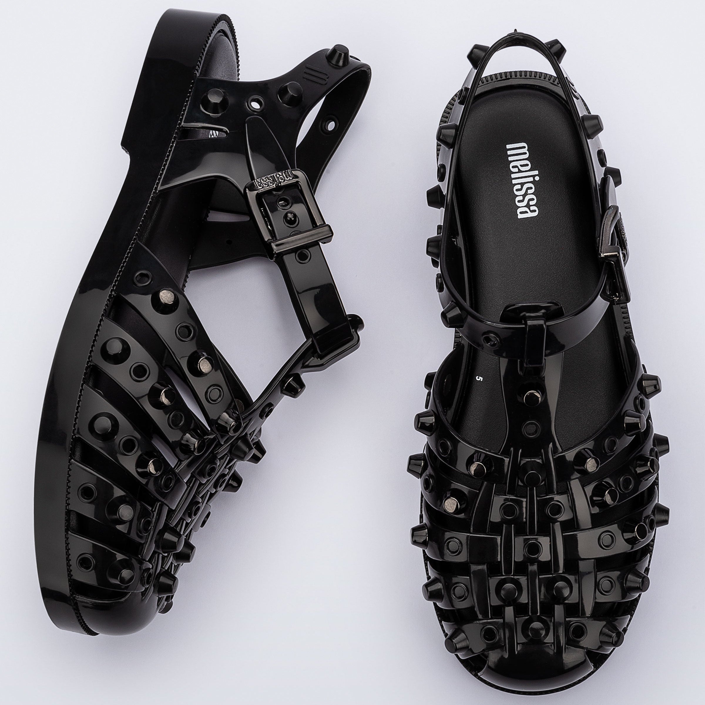 Melissa Possession Studs AD Black/ Dark Grey Sandały Damskie Czarne
