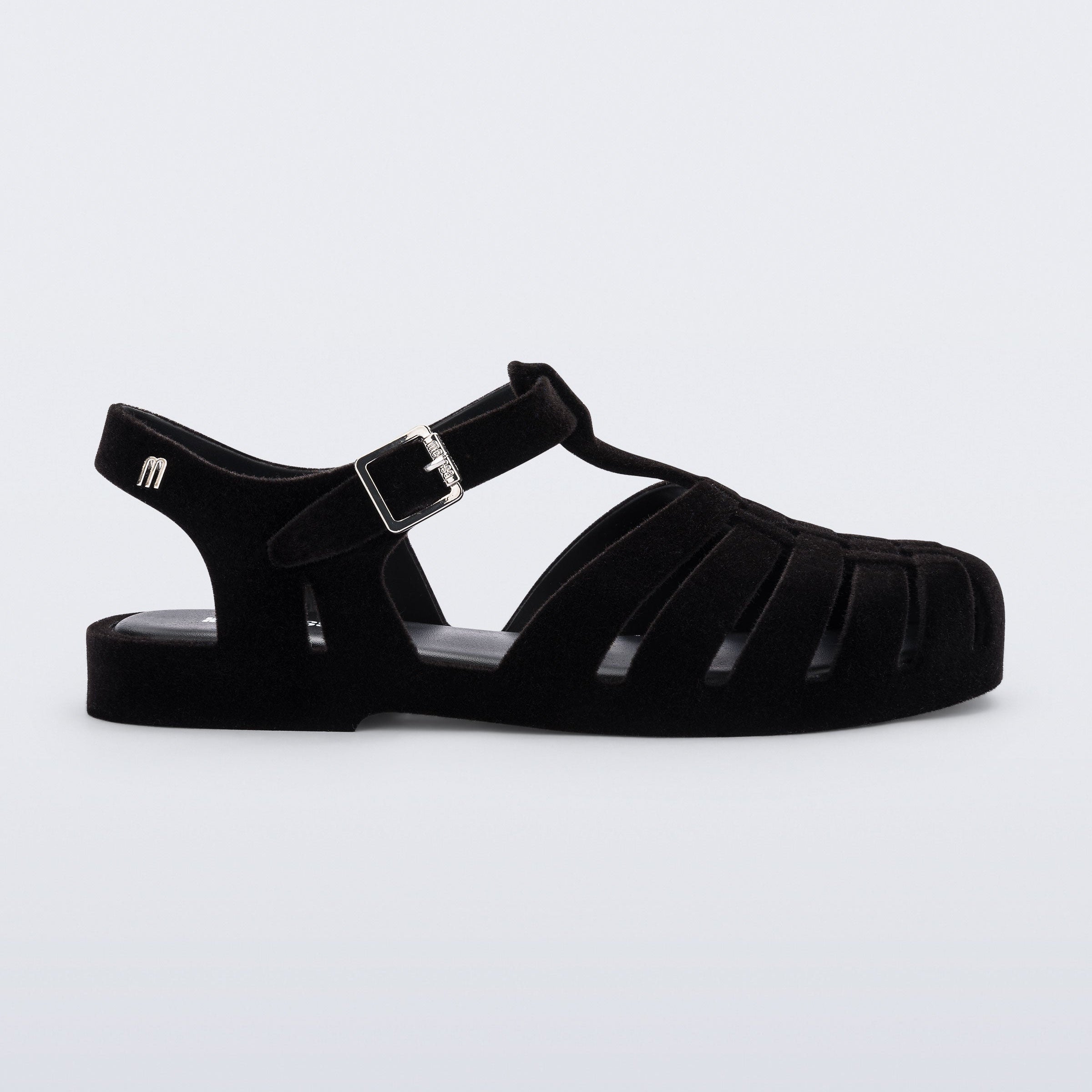 Melissa Possession Velvet II AD Black Flocked Sandały Damskie Czarne