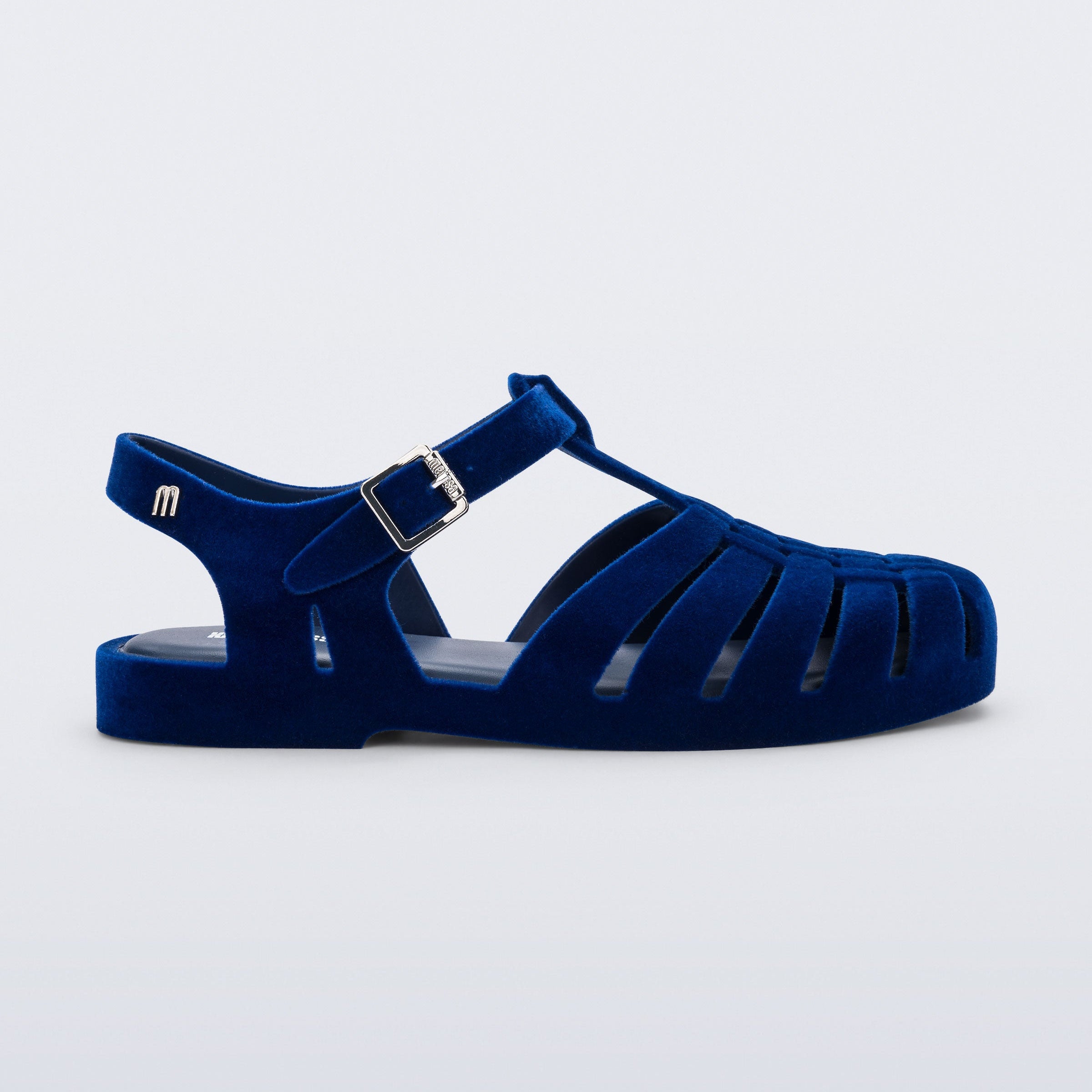 Melissa Possession Velvet II AD Blue Flocked Sandały Damskie Niebieskie