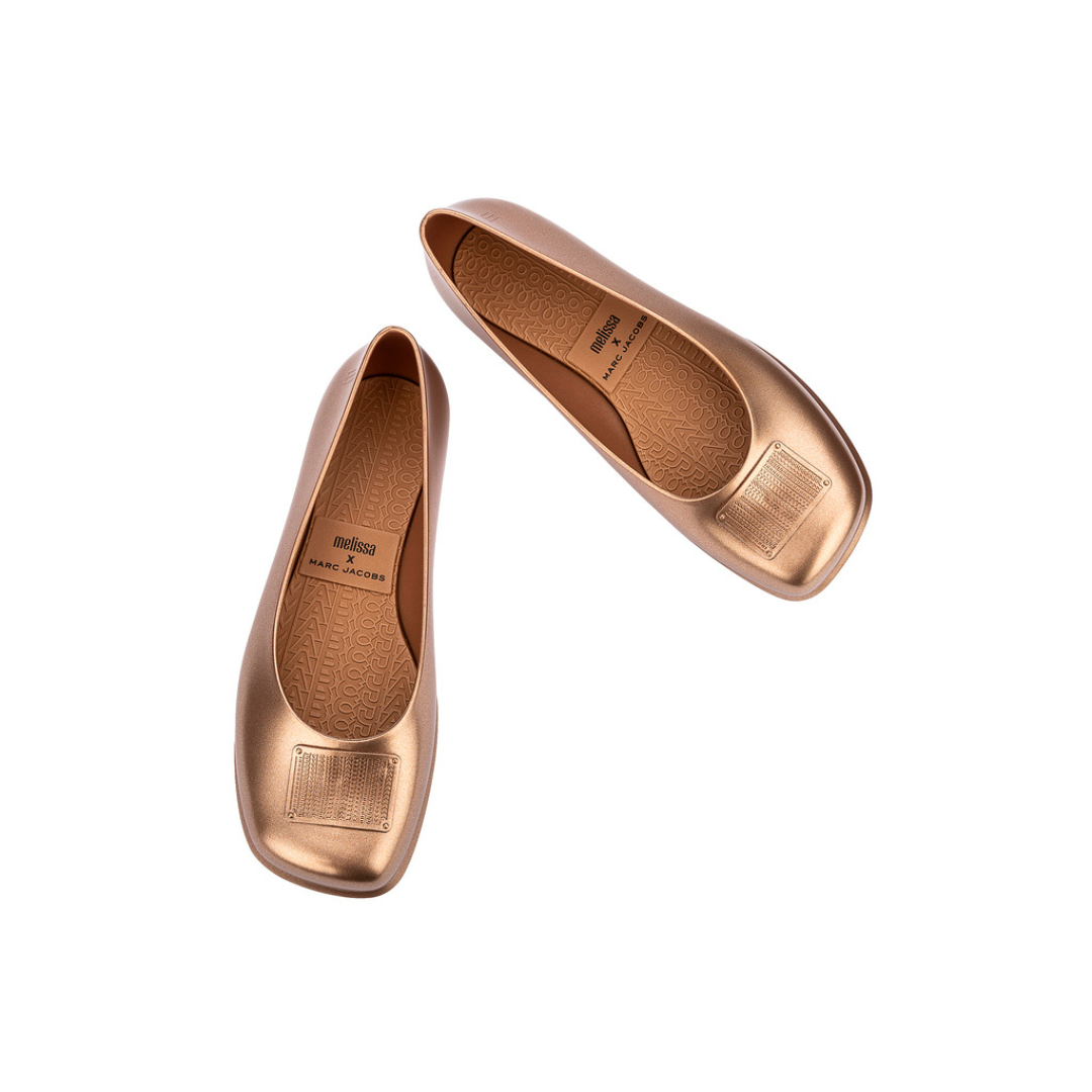 Melissa Ruby + Marc Jacobs AD Gold/Beige Baleriny Damskie Złote