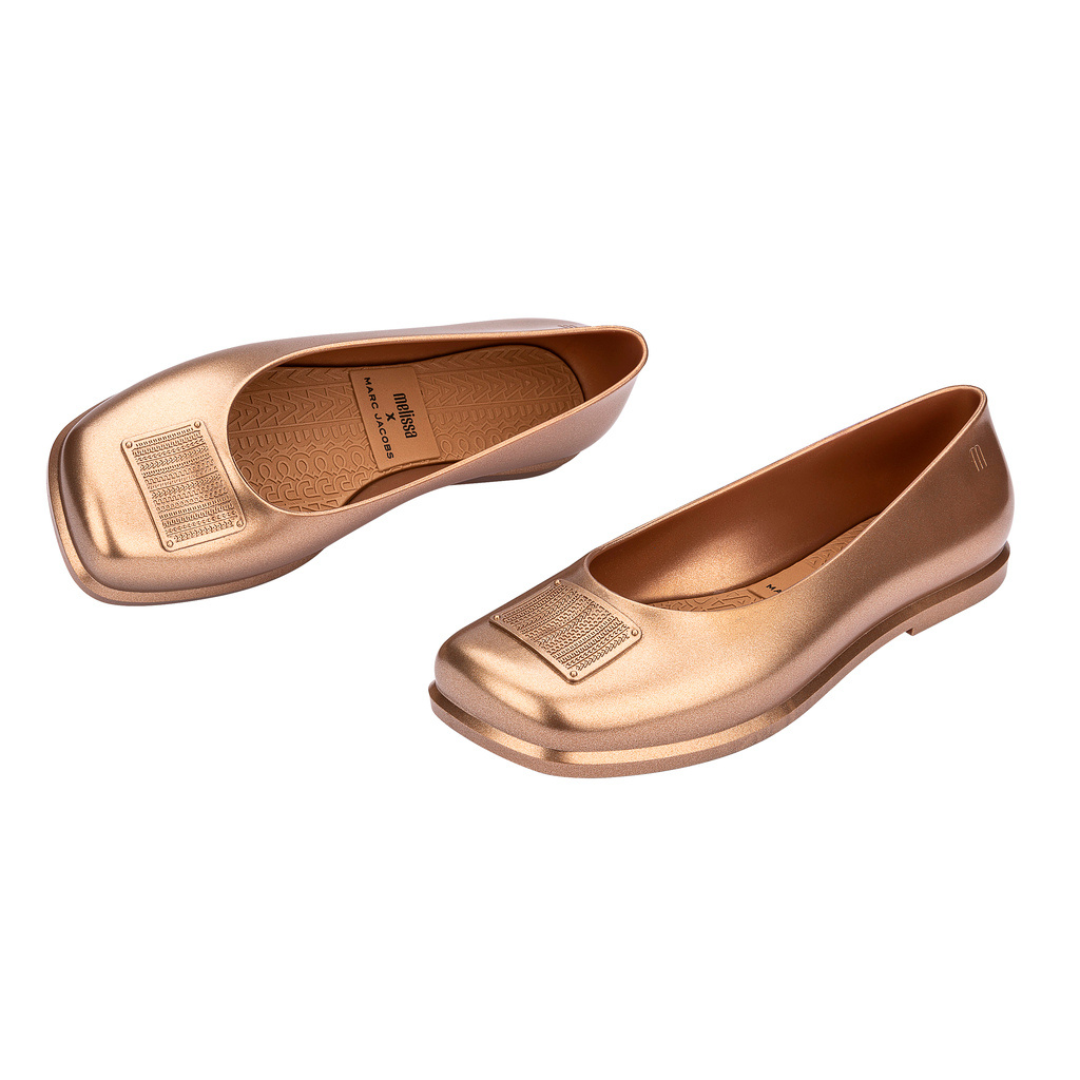 Melissa Ruby + Marc Jacobs AD Gold/Beige Baleriny Damskie Złote