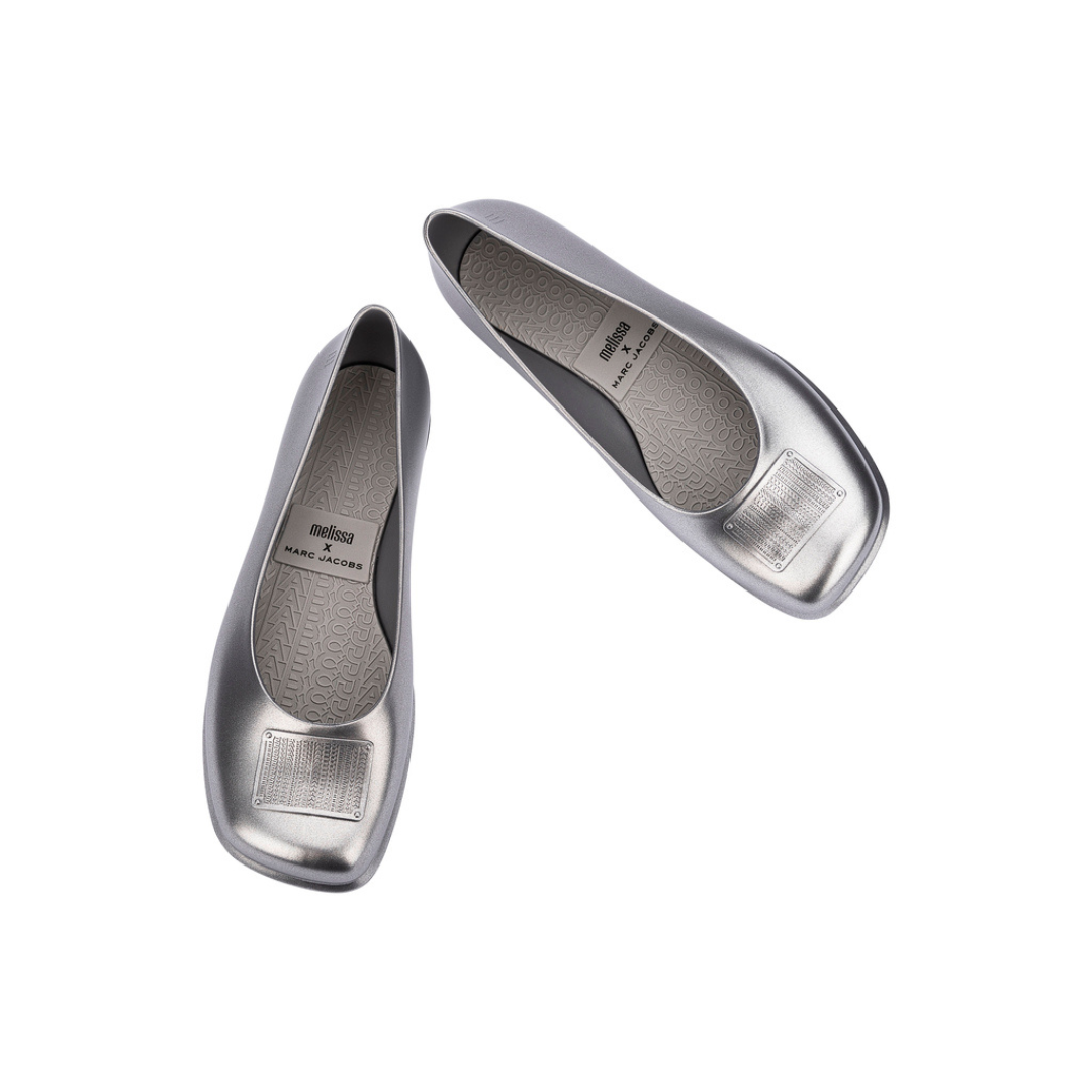 Melissa Ruby + Marc Jacobs AD Silver/Grey Baleriny Damskie Srebrne