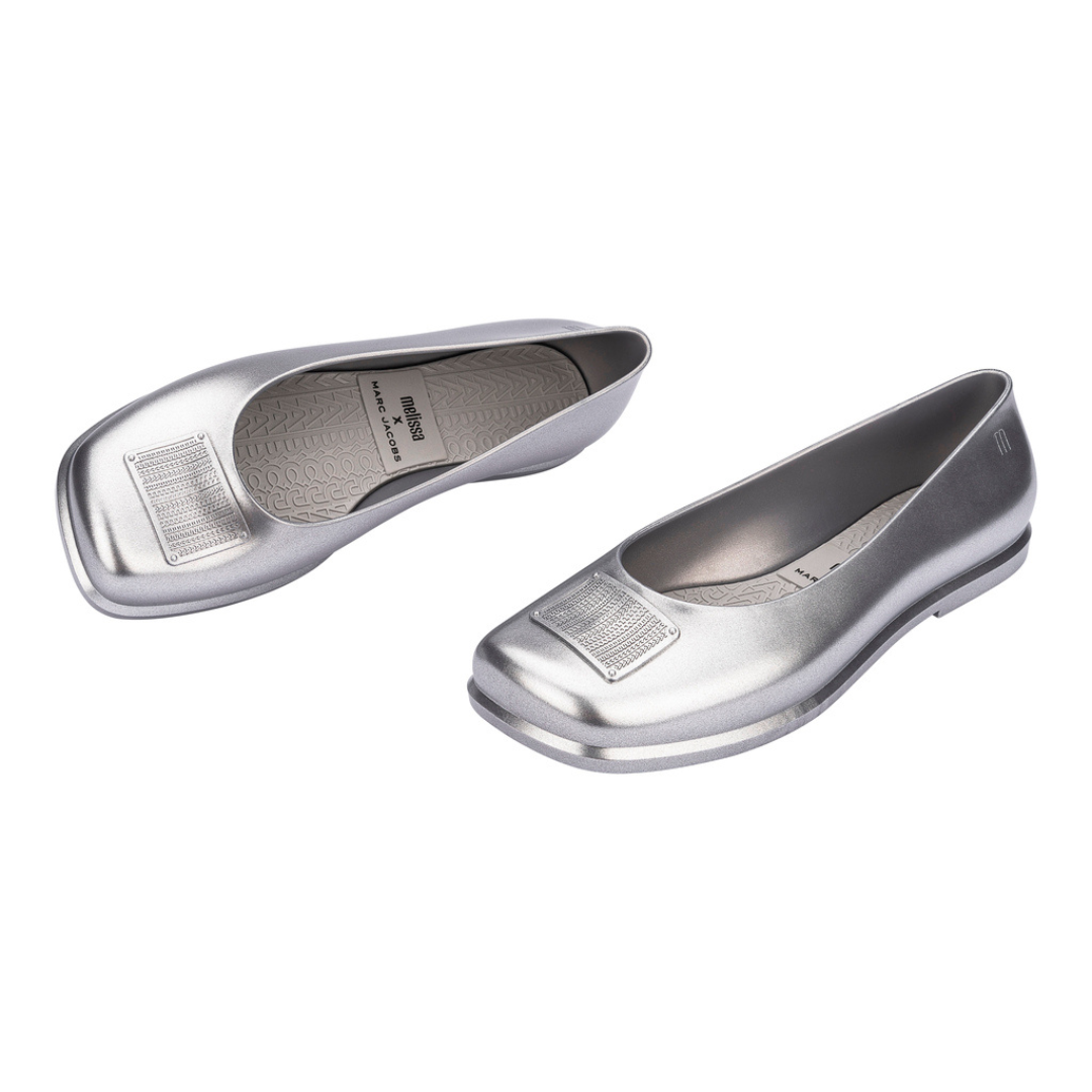 Melissa Ruby + Marc Jacobs AD Silver/Grey Baleriny Damskie Srebrne