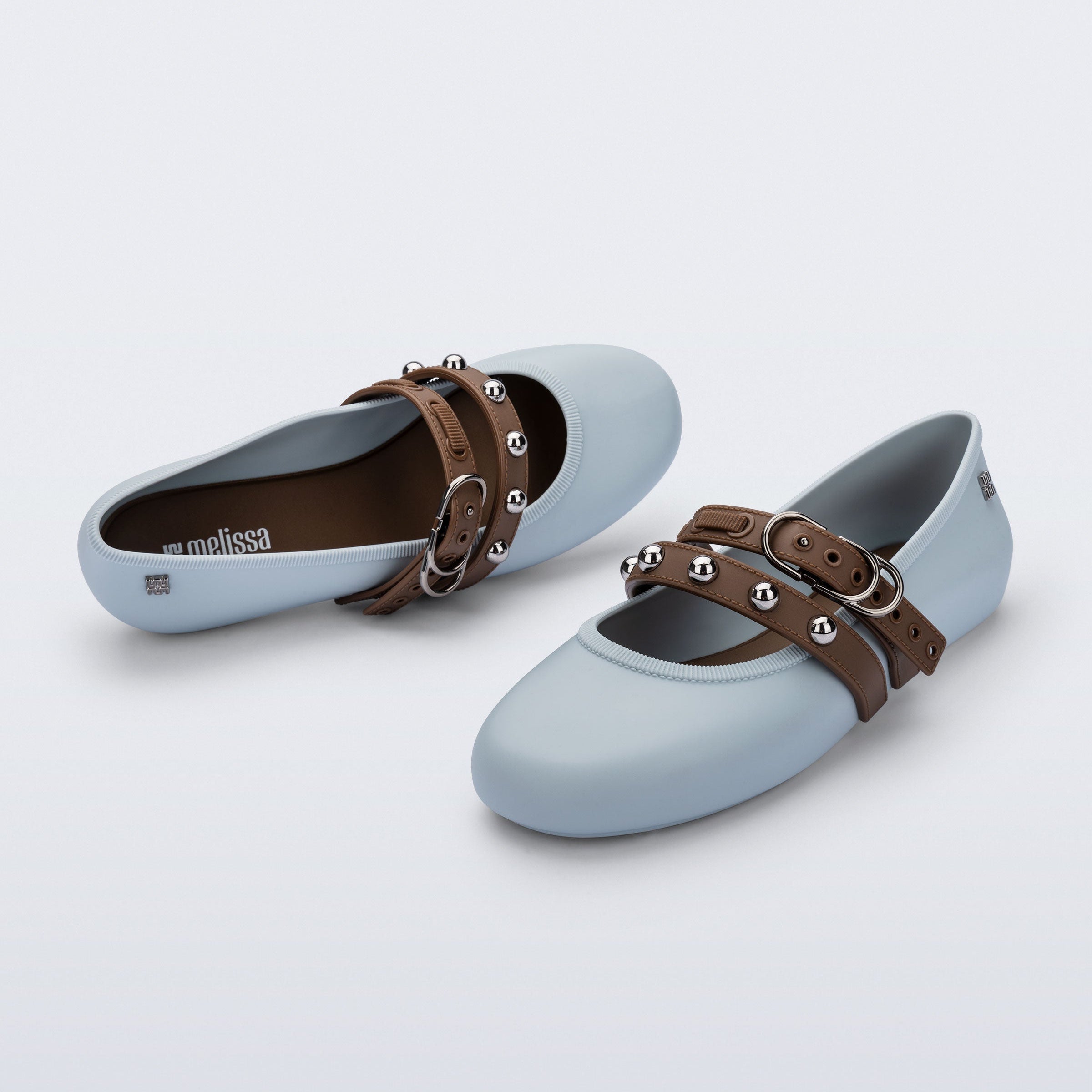 Melissa Soft Ballerina Studs AD Blue / Brown Baleriny Damskie Niebieskie