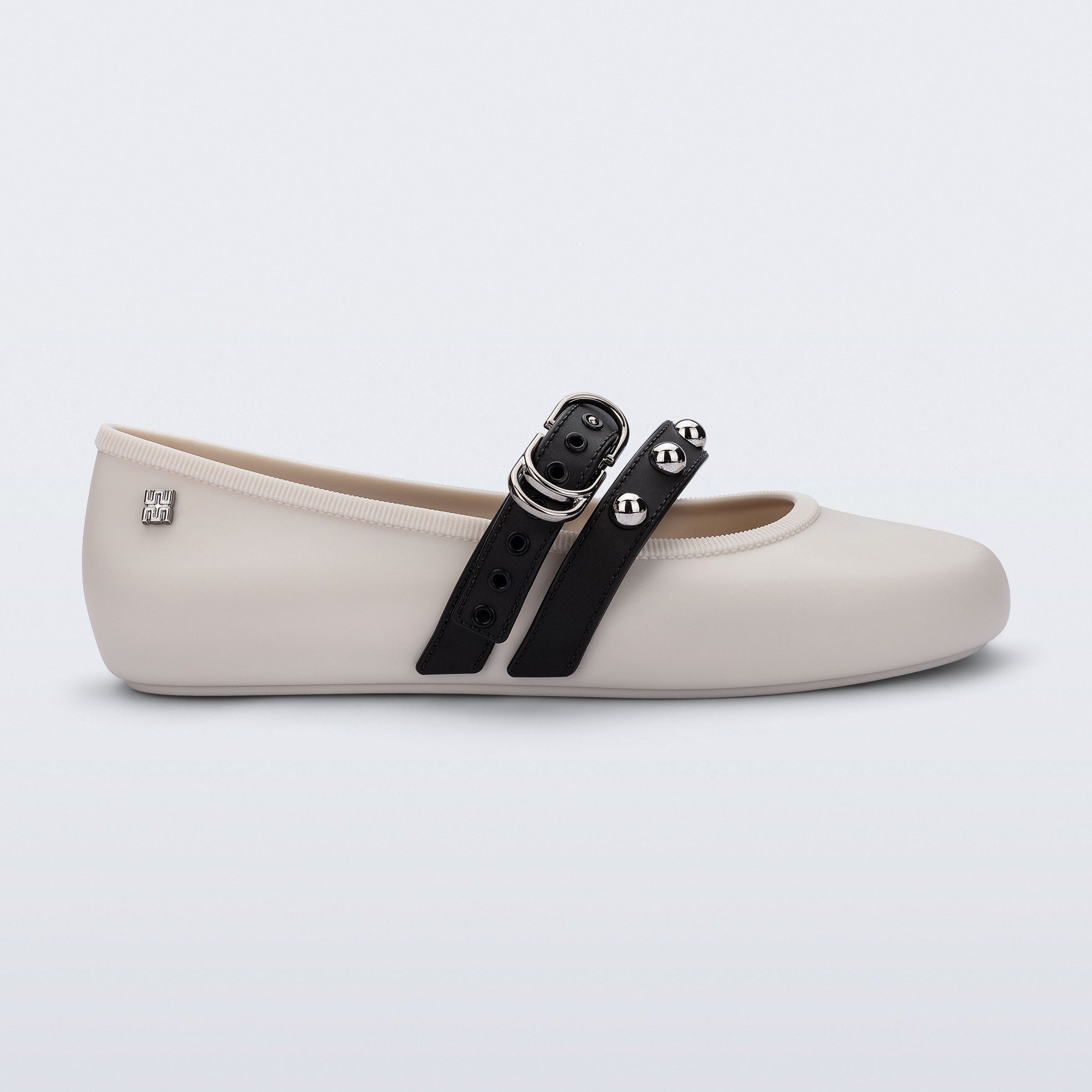 Melissa Soft Ballerina Studs AD White / Black Baleriny Damskie Białe