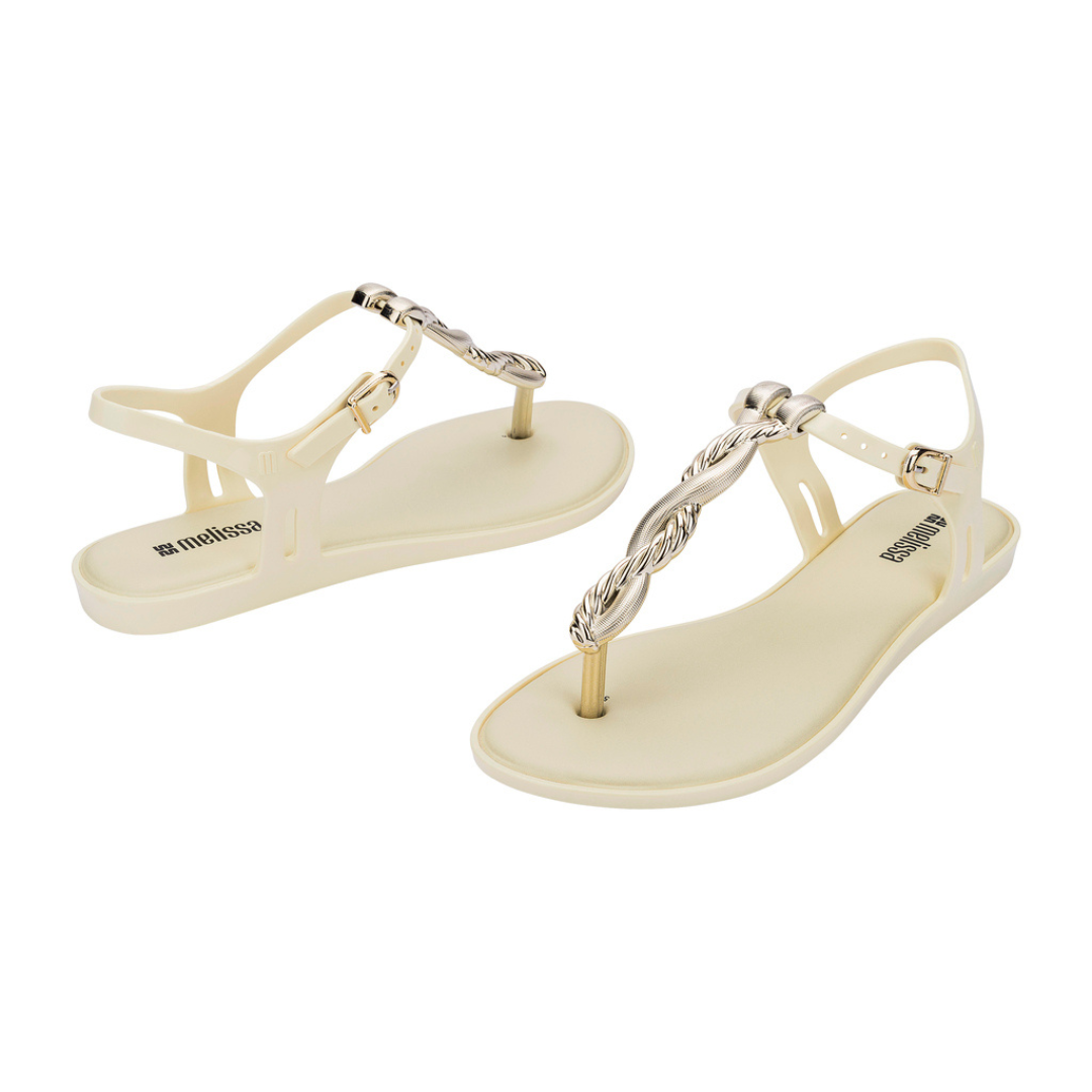 Melissa Solar Twist AD Beige/ Glod Sandały Damskie Beżowe