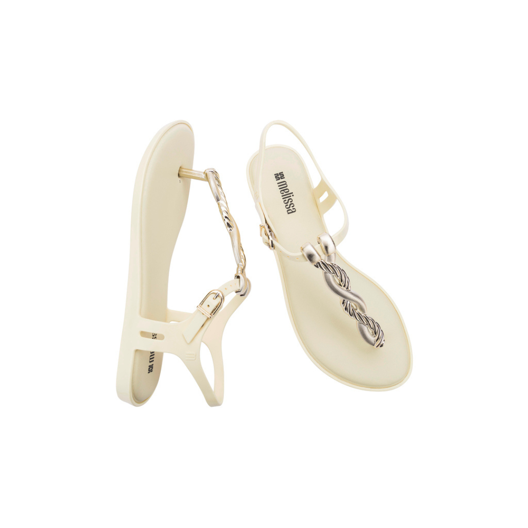 Melissa Solar Twist AD Beige/ Glod Sandały Damskie Beżowe