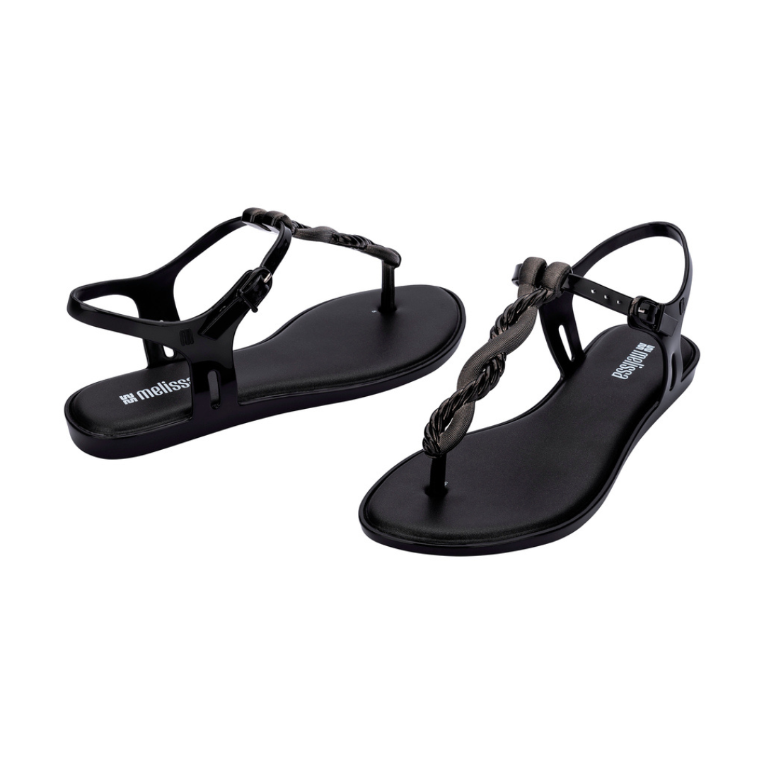 Melissa Solar Twist AD Black/ Sliver Sandały Damskie Czarne
