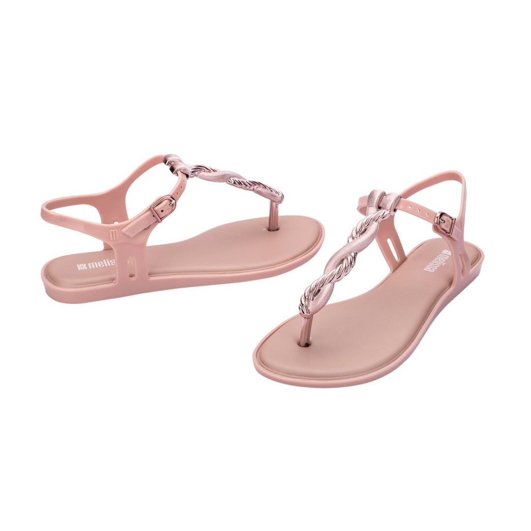 Melissa Solar Twist AD Pink/ Metallic Pink Sandały Damskie Różowe