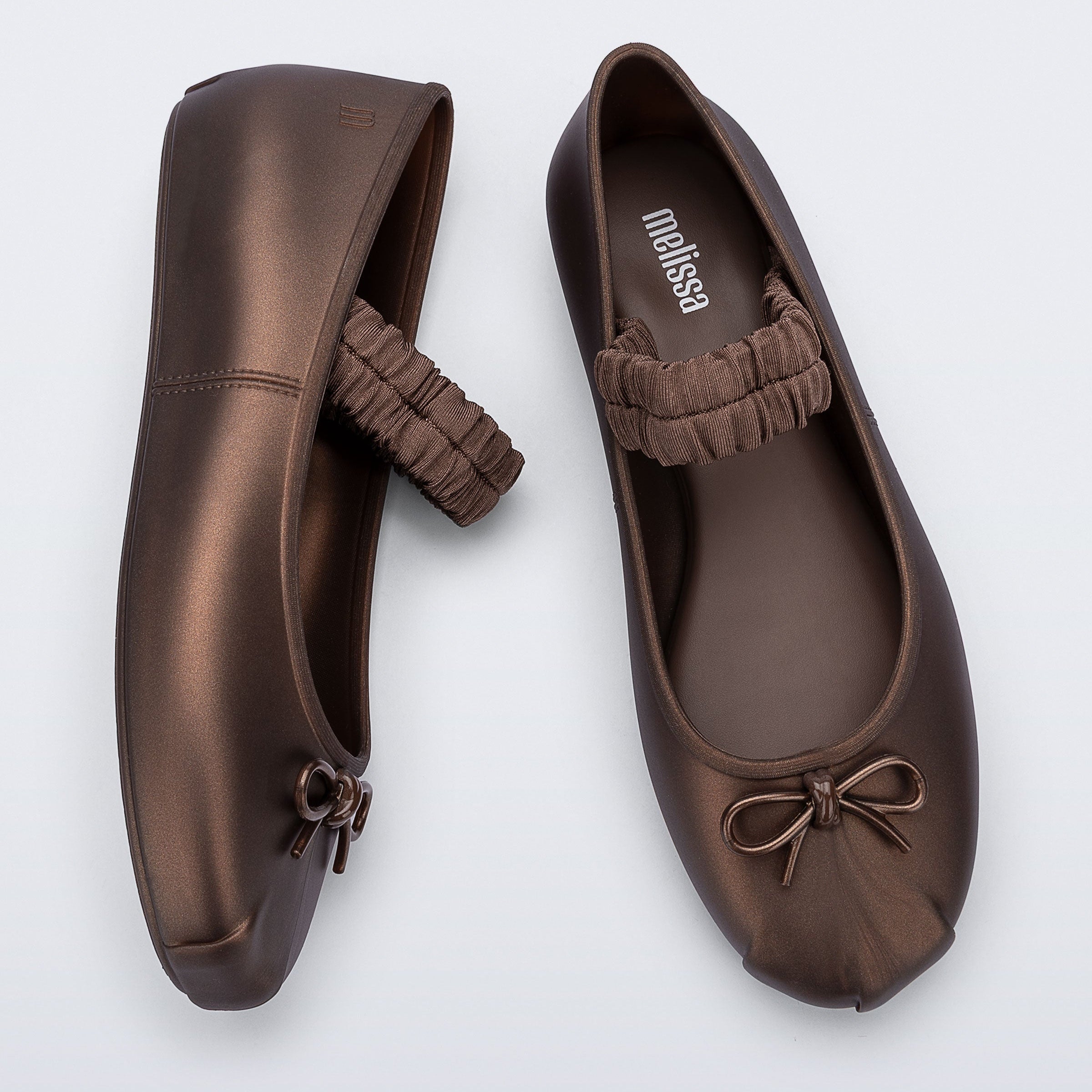 Melissa Sophie Scrunch AD Bronze Baleriny Damskie Brązowe
