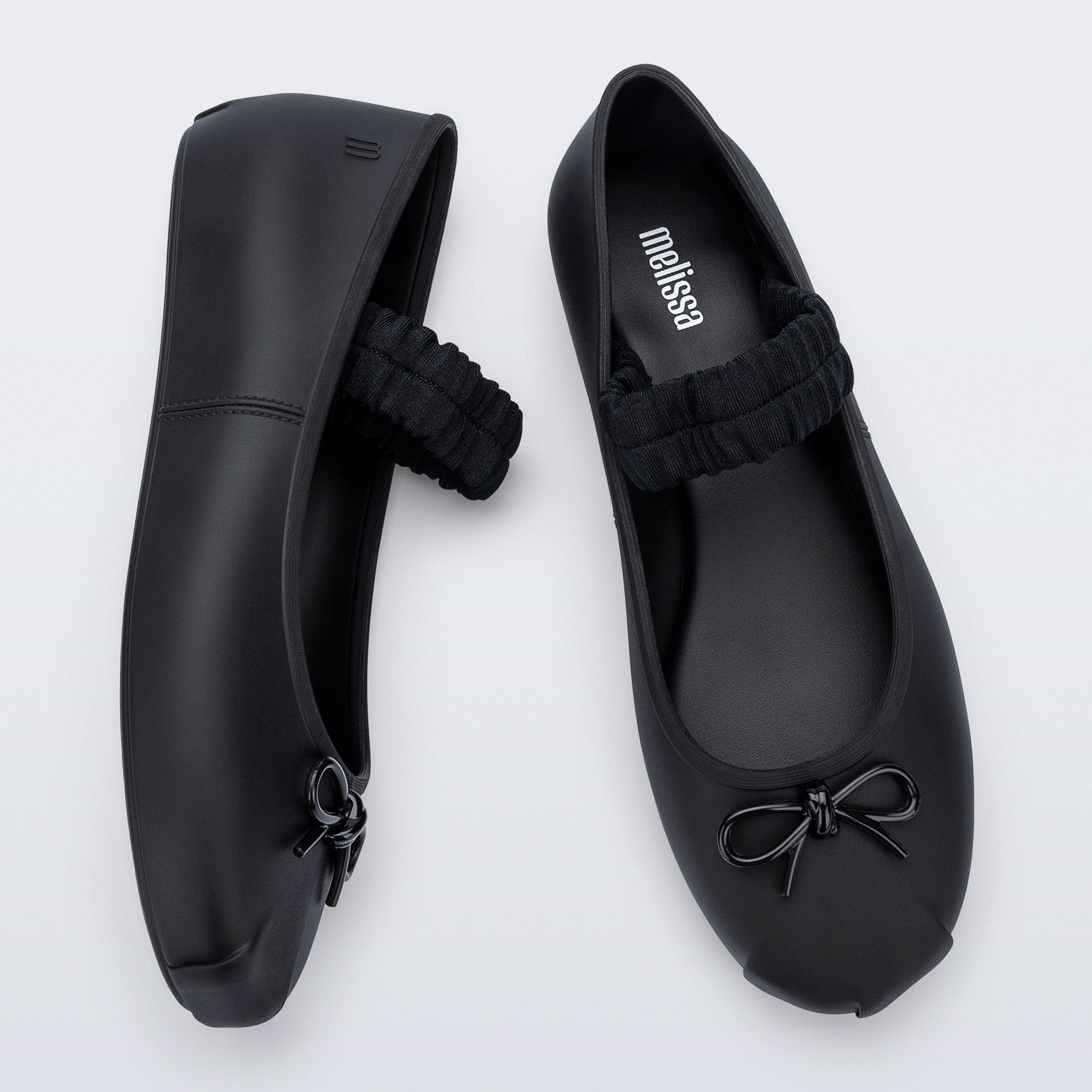 Melissa Sophie Scrunch AD Matt Black Baleriny Damskie Matowe Czarne