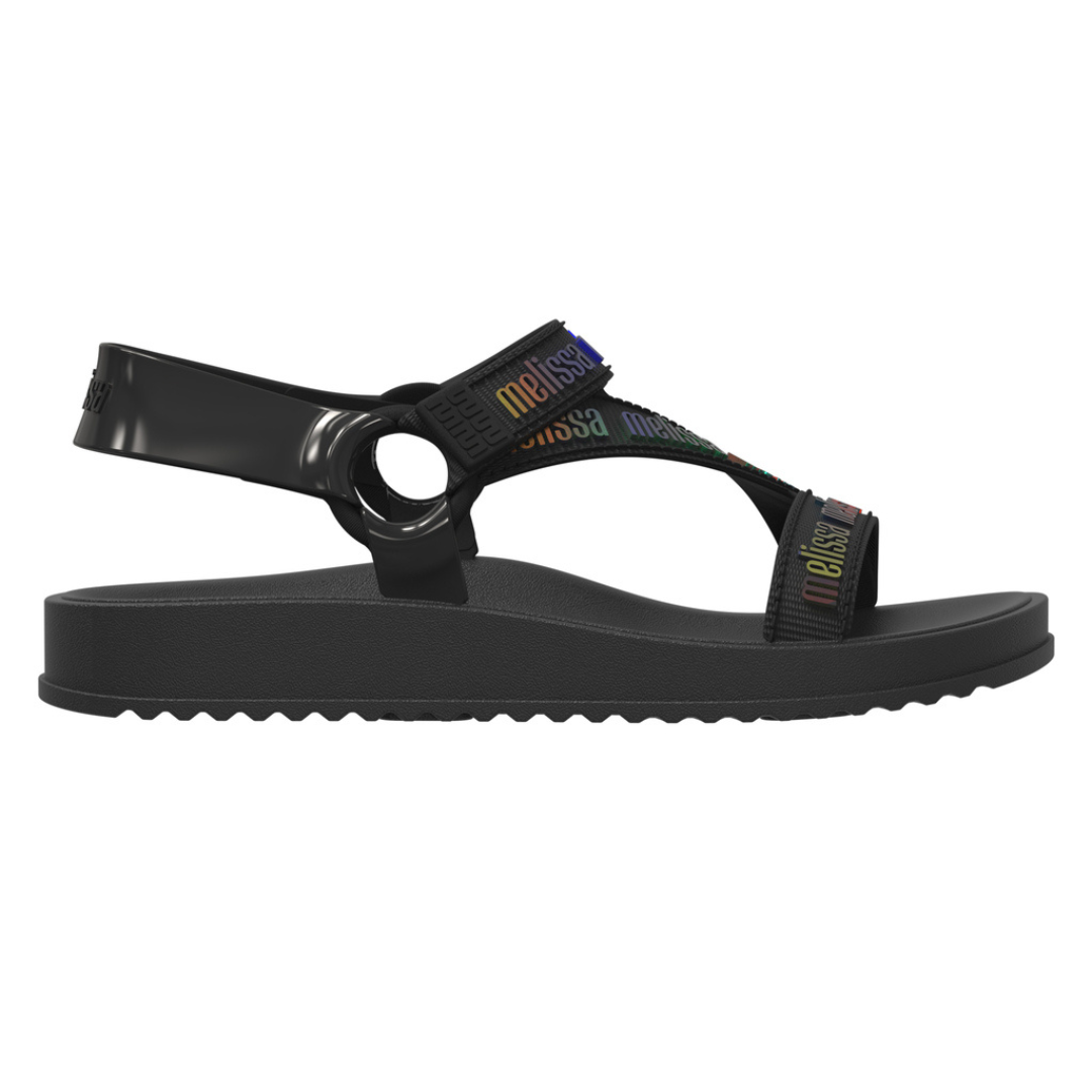 Melissa Stripes M Lover AD Black/ Yellow Sandały Damskie Czarne