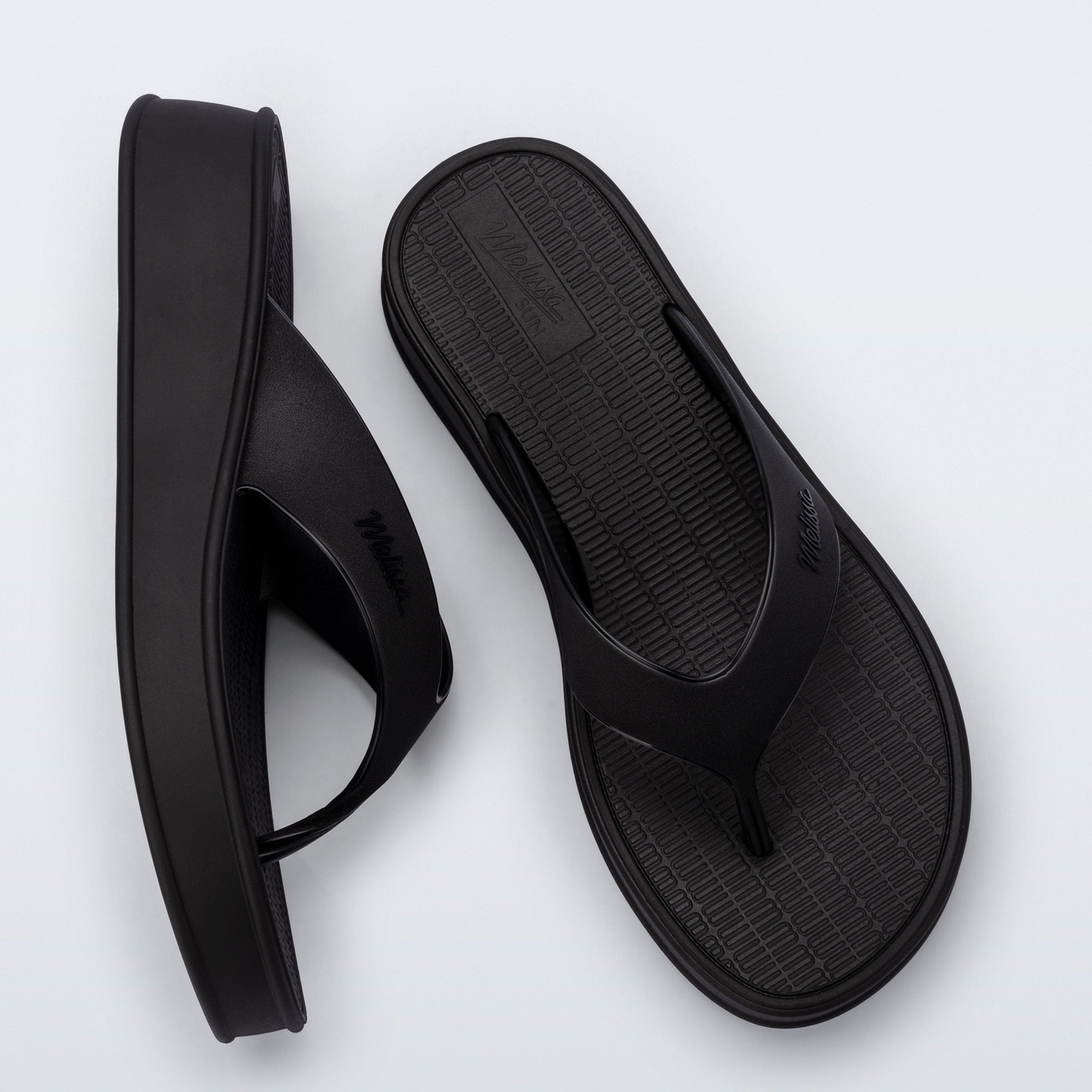 Melissa Sun Flip Flop Platform AD Black Klapki Damskie Na Platformie Czarne
