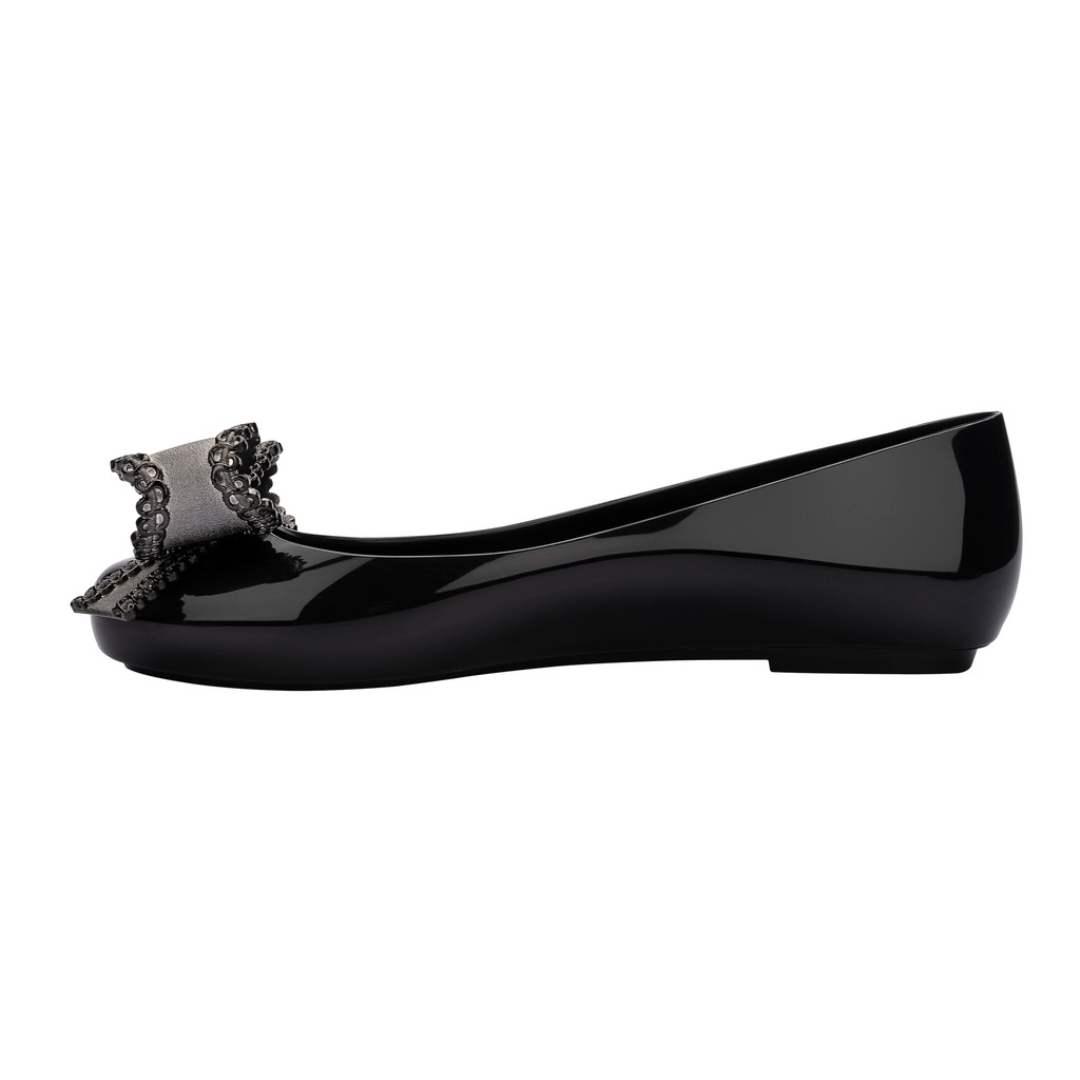 Melissa Sweet Love VIII AD Black Metallic/ Dark Grey Baleriny Damskie Czarne