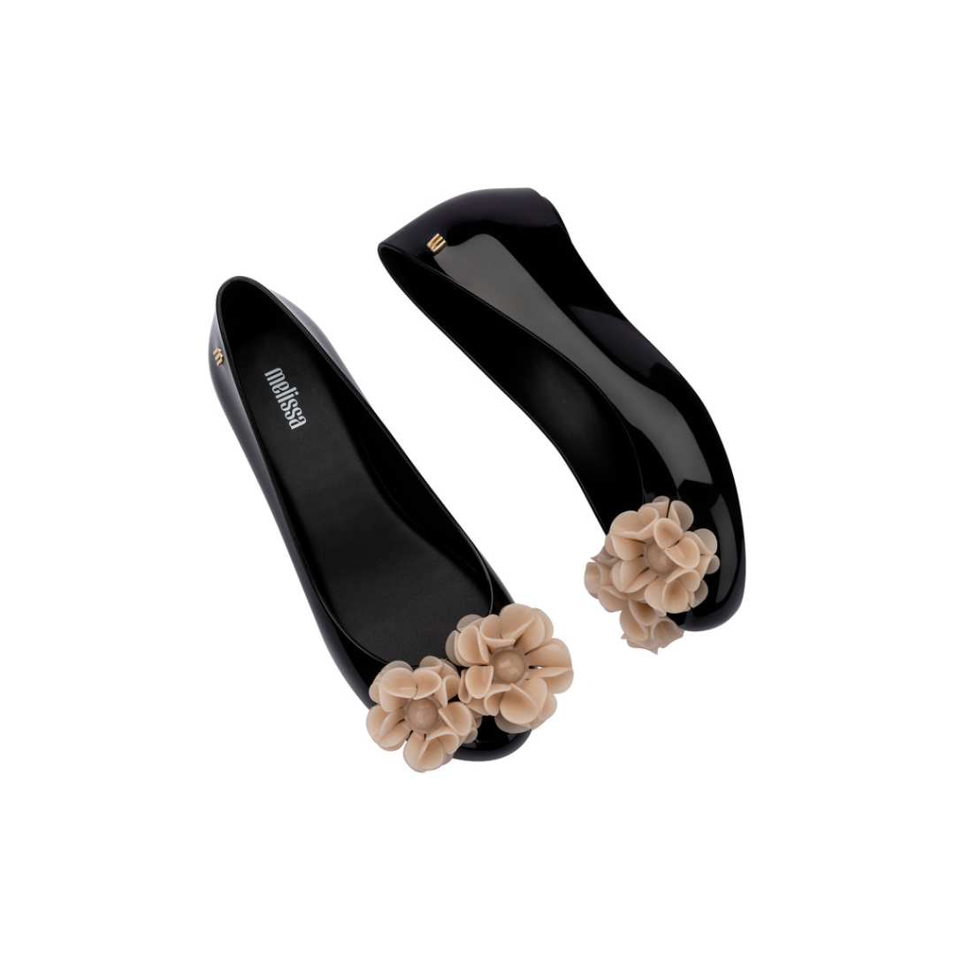 Melissa Ultragirl Springtime AD Black/Beige Baleriny Damskie Czarne