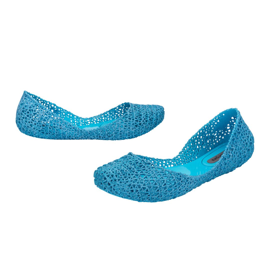 Melissa Campana Papel VII AD Blue Glitter Baleriny Damskie Niebieskie