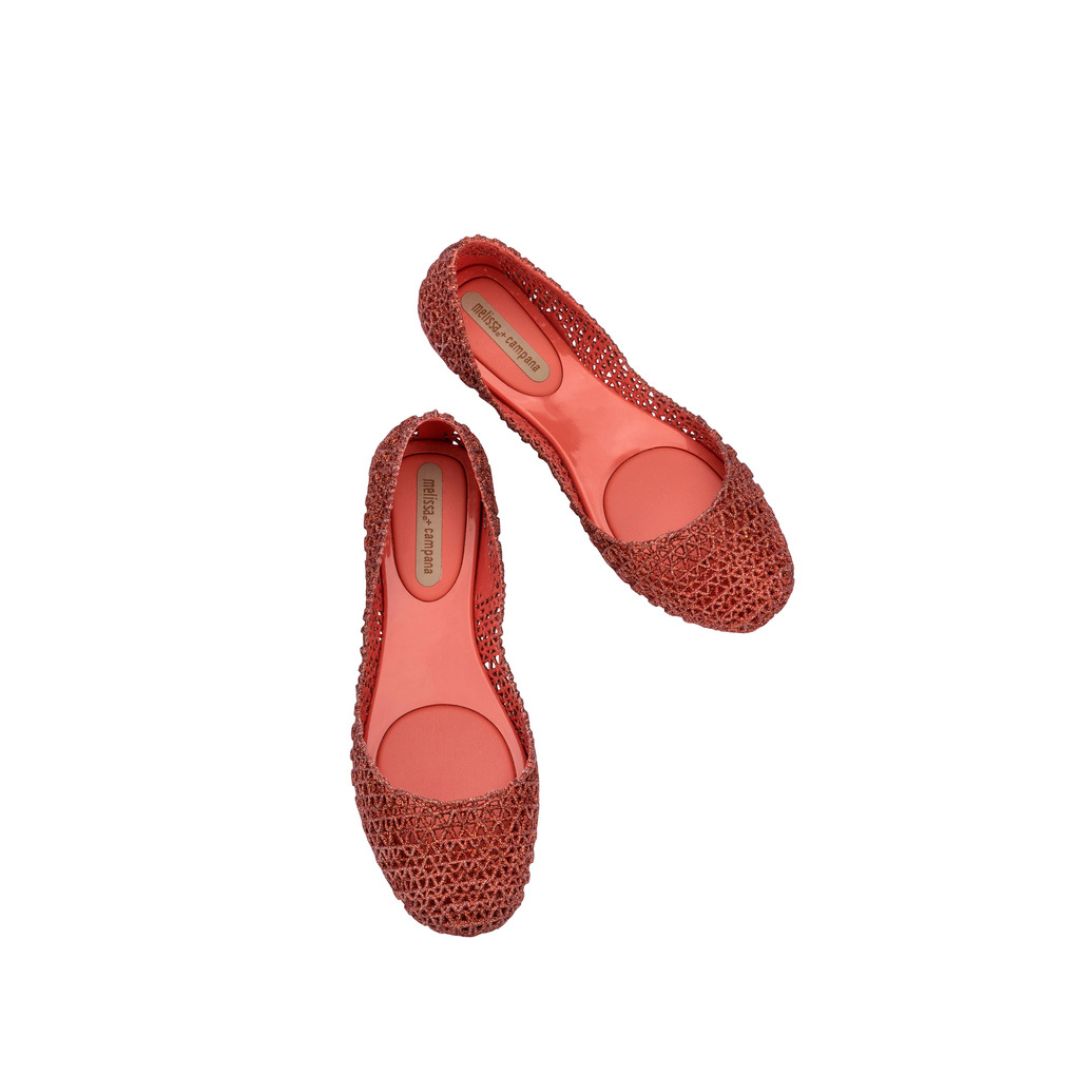 Melissa Campana Papel VII AD Light Pink Glitter Baleriny Damskie Pomarańczowe