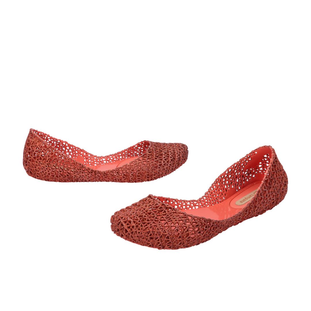 Melissa Campana Papel VII AD Light Pink Glitter Baleriny Damskie Pomarańczowe