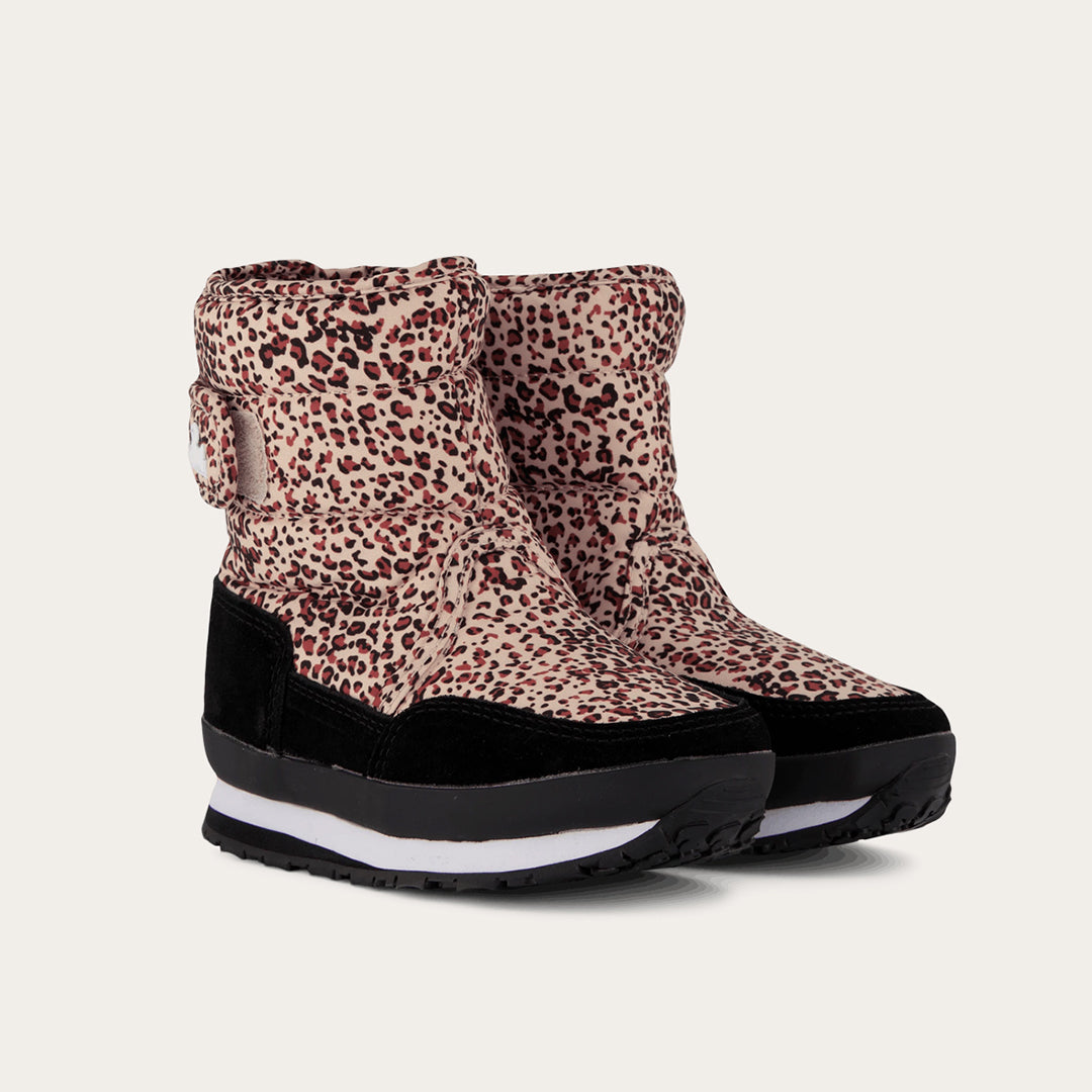 Rubber Duck - Śniegowce Dziecięce - Snow Jogger Print Kids - Tan Leo - Kolor Brązowy