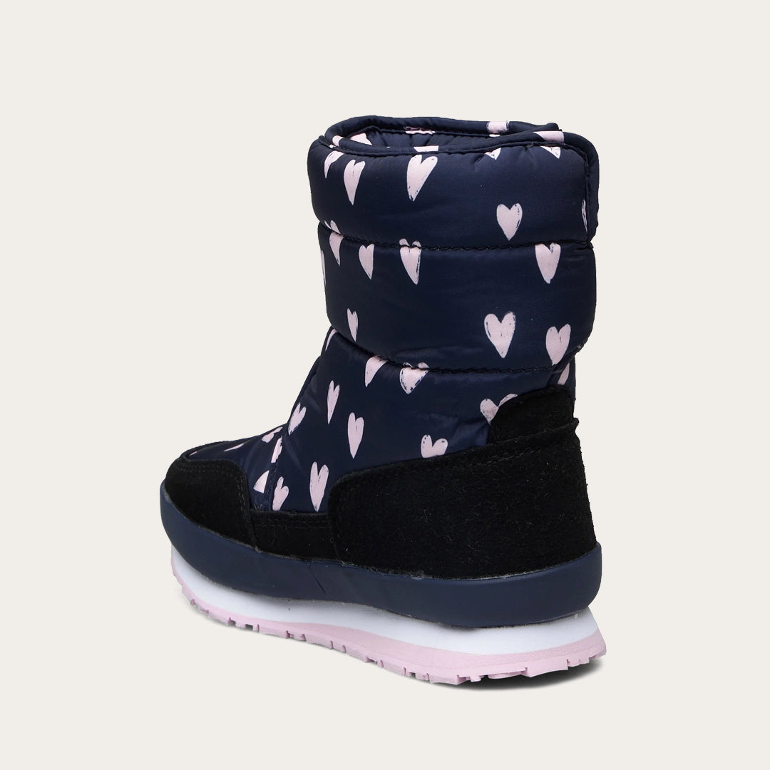 Rubber Duck - Śniegowce Dziecięce - Snow Jogger Flash Heart Kids - Navy - Kolor Granatowy