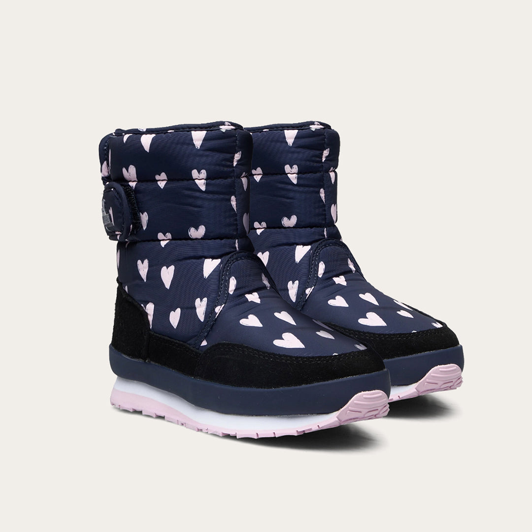 Rubber Duck - Śniegowce Dziecięce - Snow Jogger Flash Heart Kids - Navy - Kolor Granatowy