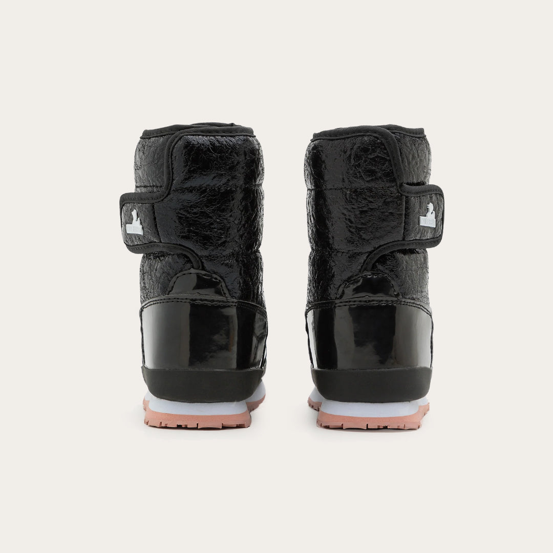 Rubber Duck - Śniegowce Dziecięce - Snow Jogger Cracked Metallic Kids - Black - Kolor Czarny