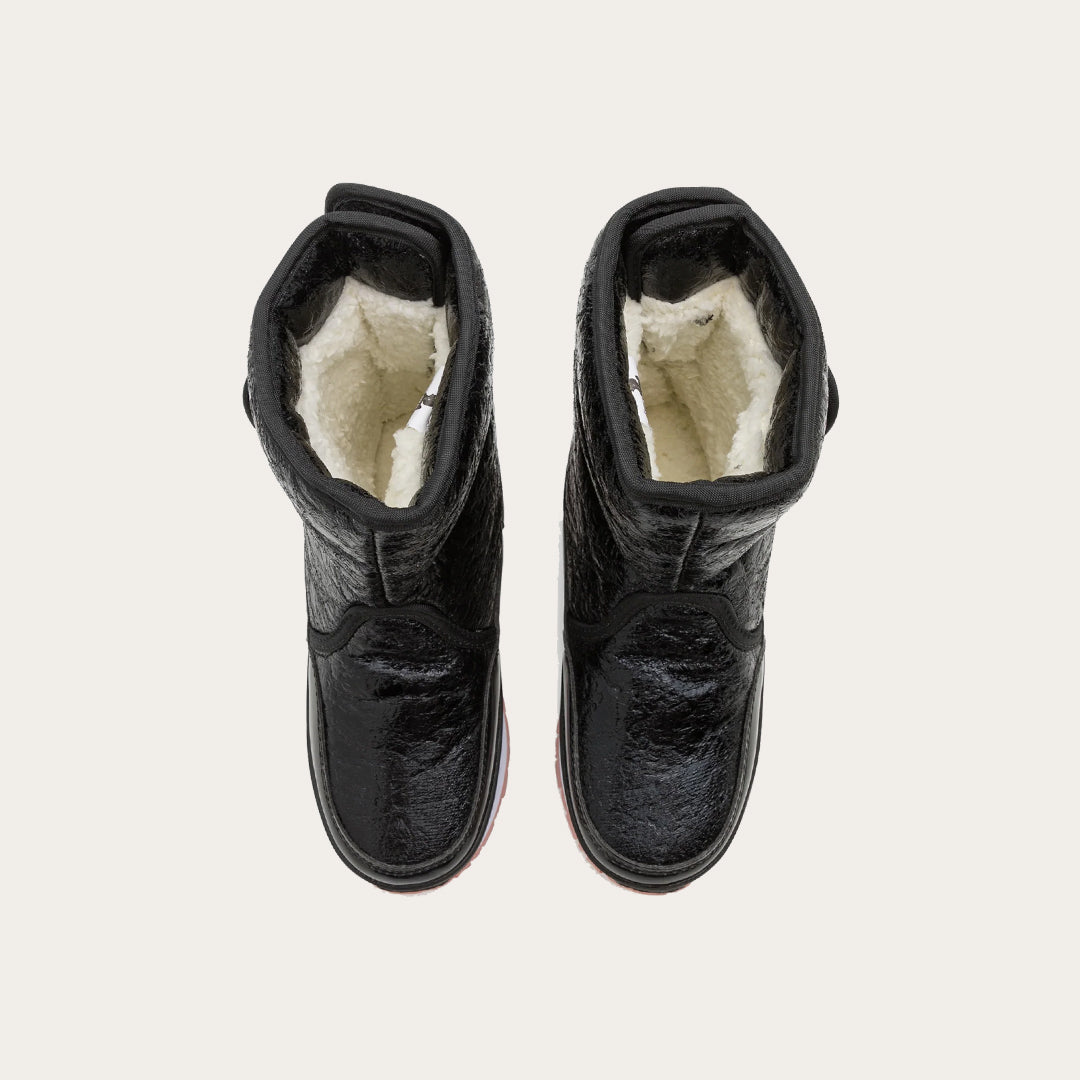 Rubber Duck - Śniegowce Dziecięce - Snow Jogger Cracked Metallic Kids - Black - Kolor Czarny