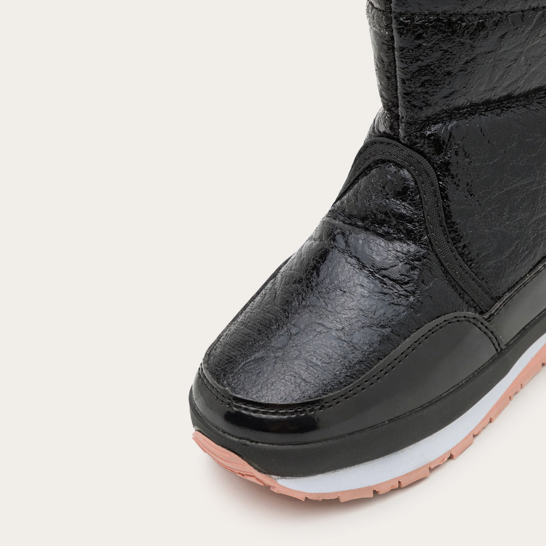 Rubber Duck - Śniegowce Dziecięce - Snow Jogger Cracked Metallic Kids - Black - Kolor Czarny