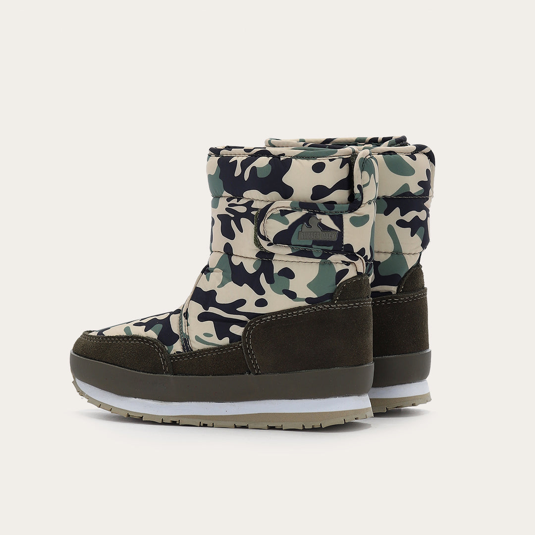Rubber Duck - Śniegowce Dziecięce - Snow Jogger Print Kids - Green Camo - Kolor Zielony Kamuflaż
