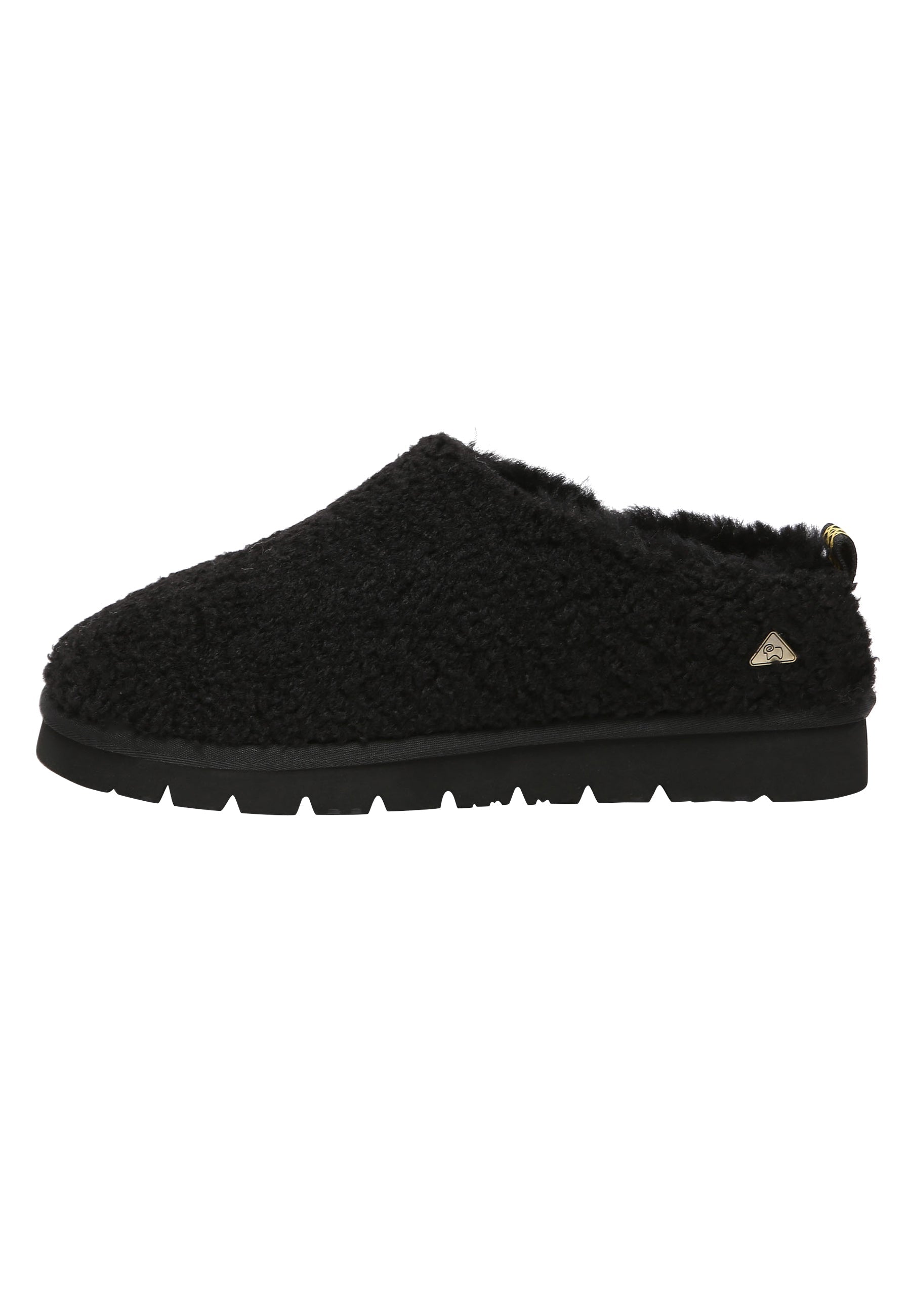 EVERAU Snipe Black Plush Ankle Slippers Kapcie Czarne