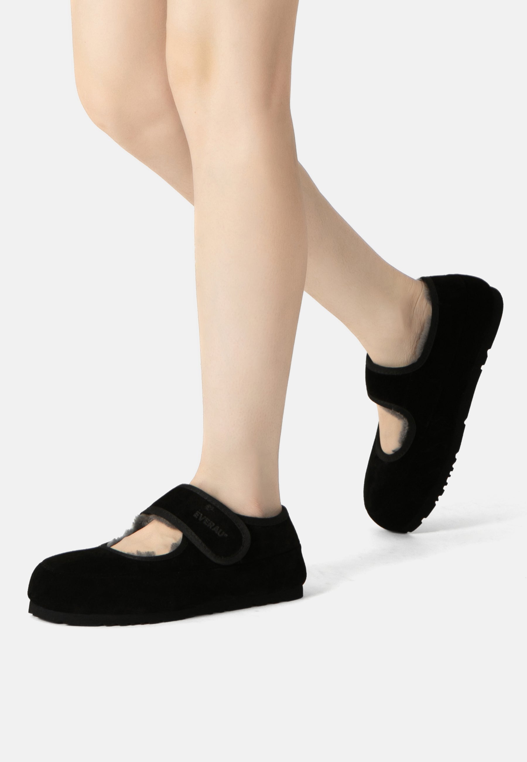 EVERAU Teal Adjustable Strap Slippers Kapcie Czarne