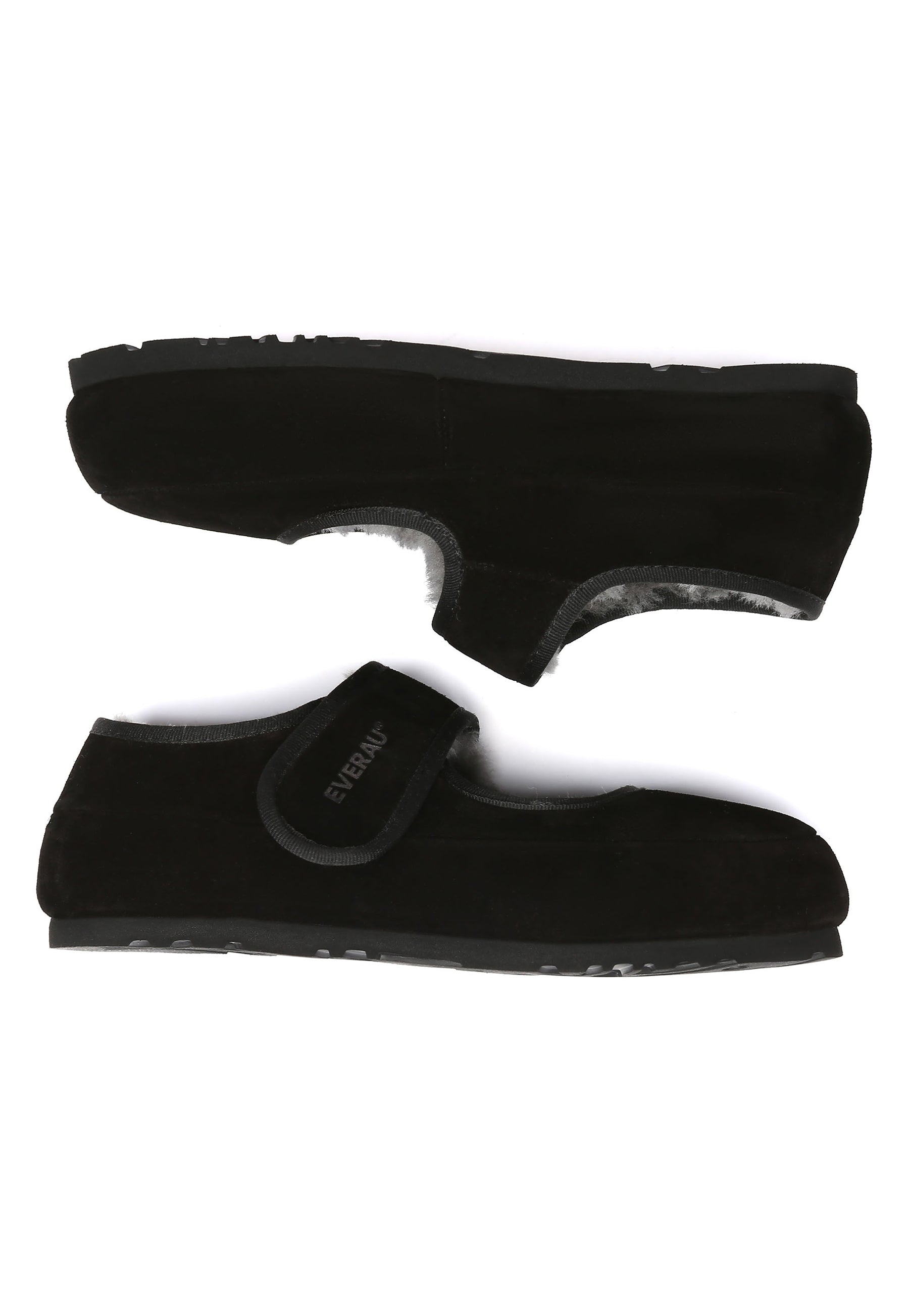 EVERAU Teal Adjustable Strap Slippers Kapcie Czarne