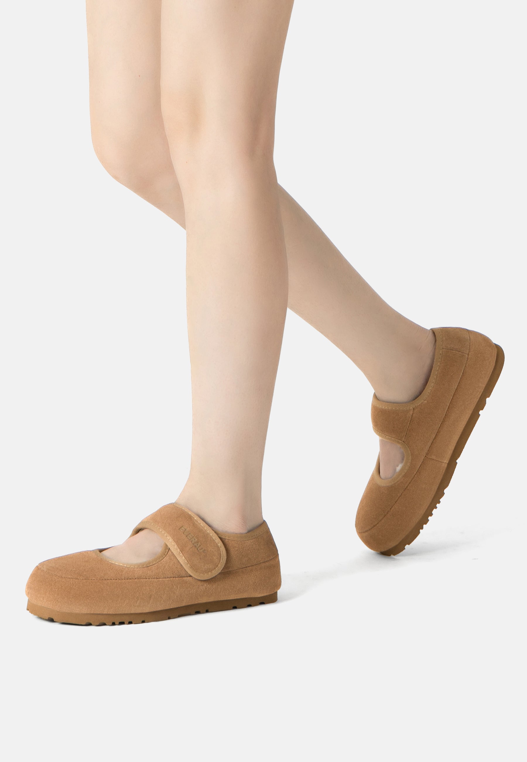 EVERAU Teal Adjustable Strap Slippers Kapcie Brązowe