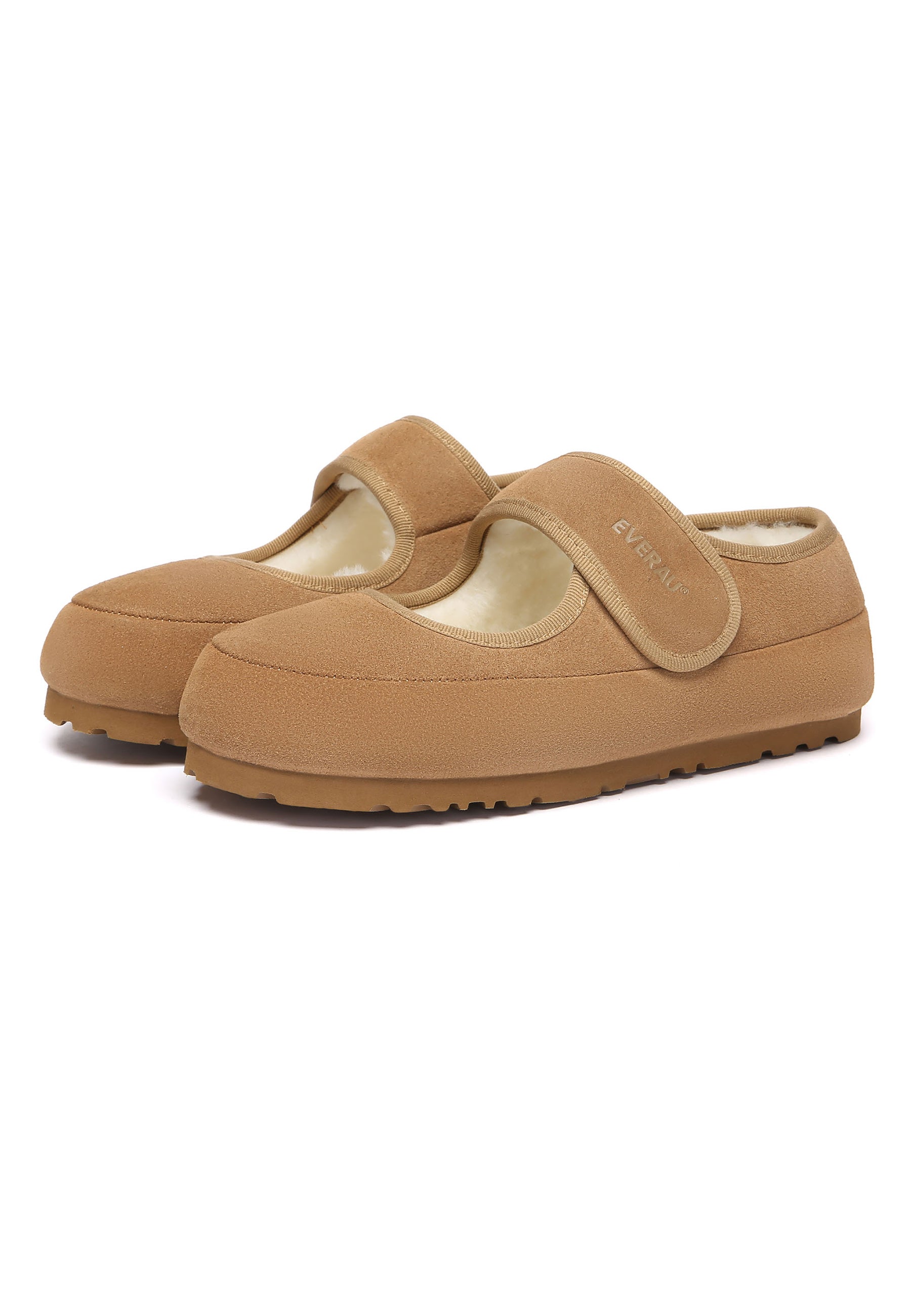 EVERAU Teal Adjustable Strap Slippers Kapcie Brązowe