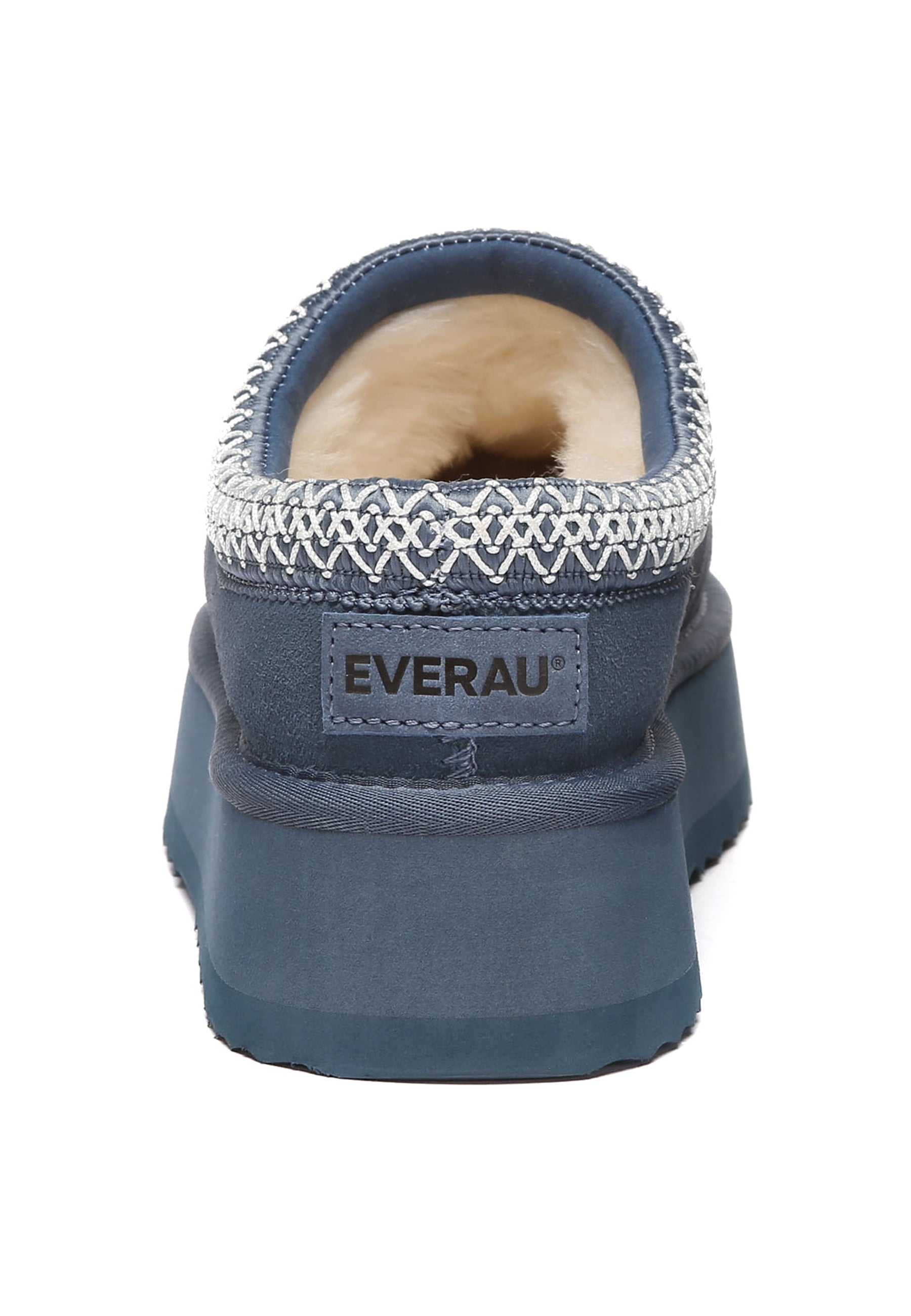 EVERAU Wonga Leather Slippers Kapcie Niebieskie