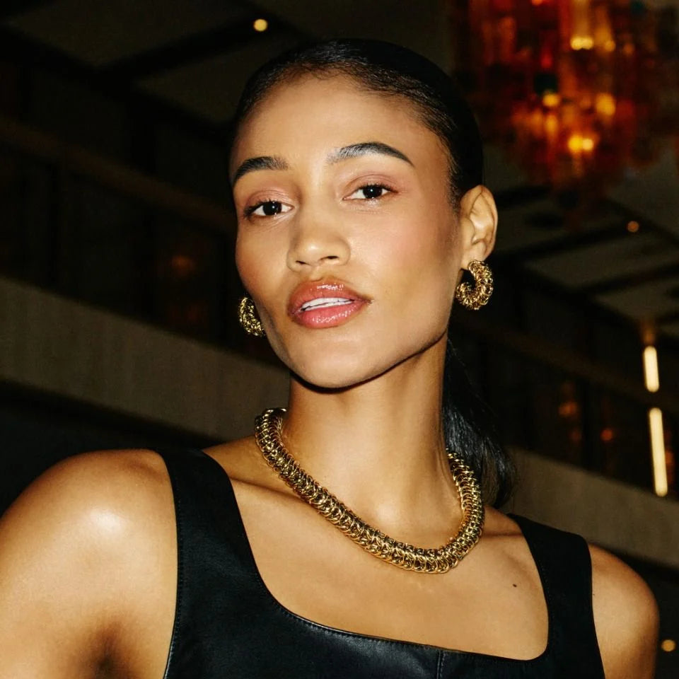 Edblad Kolczyki Palazzo Chain Hoops Gold