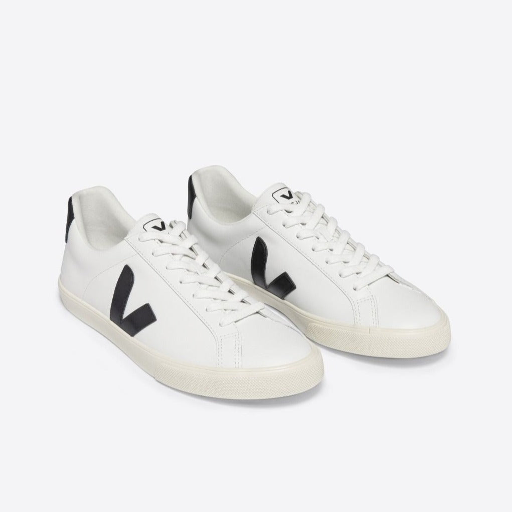 Veja Esplar Logo Sneakersy Damskie Leather Extra White Black Kolor Biały