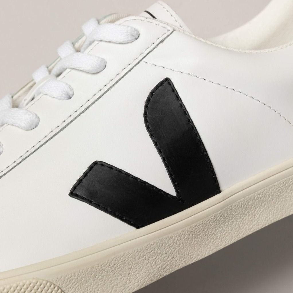 Veja Esplar Logo Sneakersy Damskie Leather Extra White Black Kolor Biały