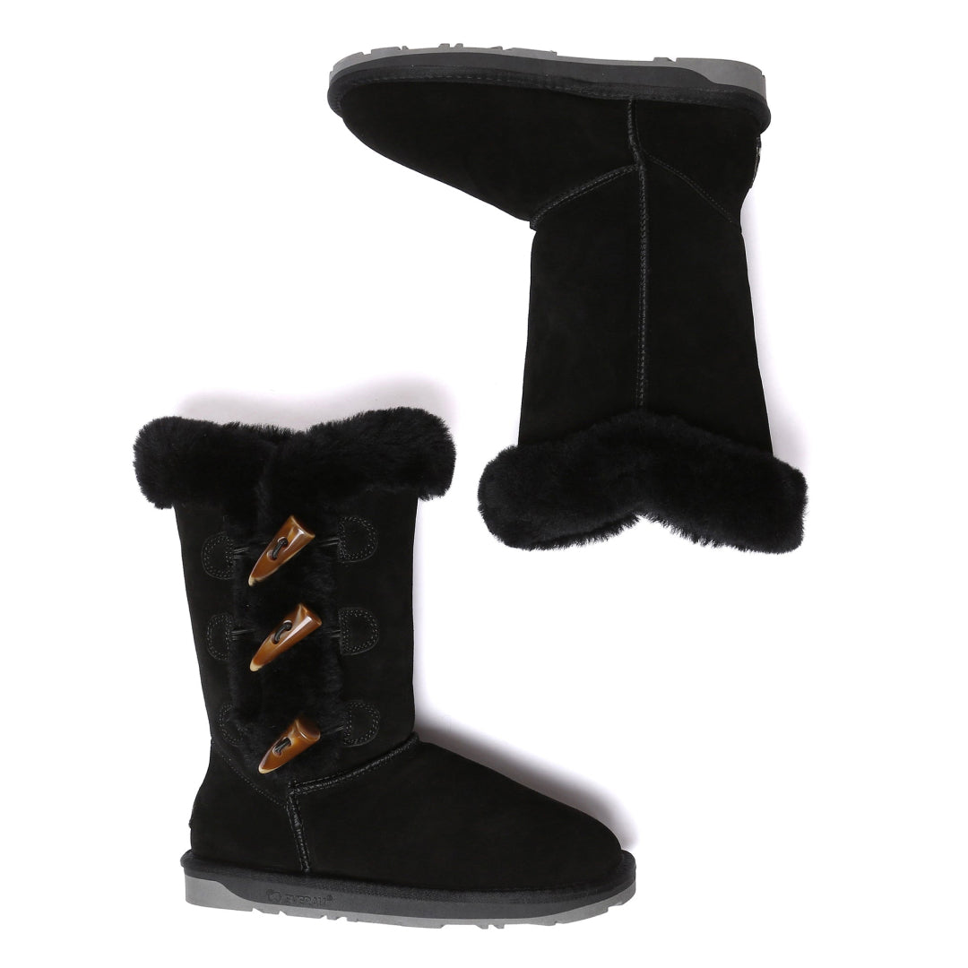 EVERAU Ashy Black Tall Boots Botki Czarne