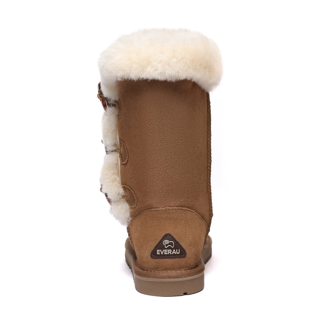 EVERAU Ashy Chestnut Tall Boots Botki Brązowe