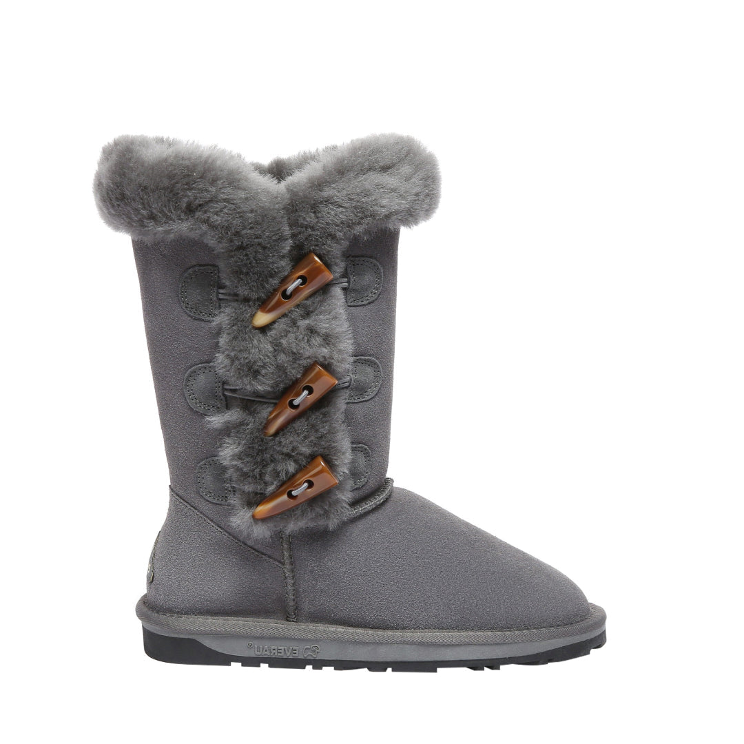 EVERAU Ashy Grey Tall Boots Botki Szare
