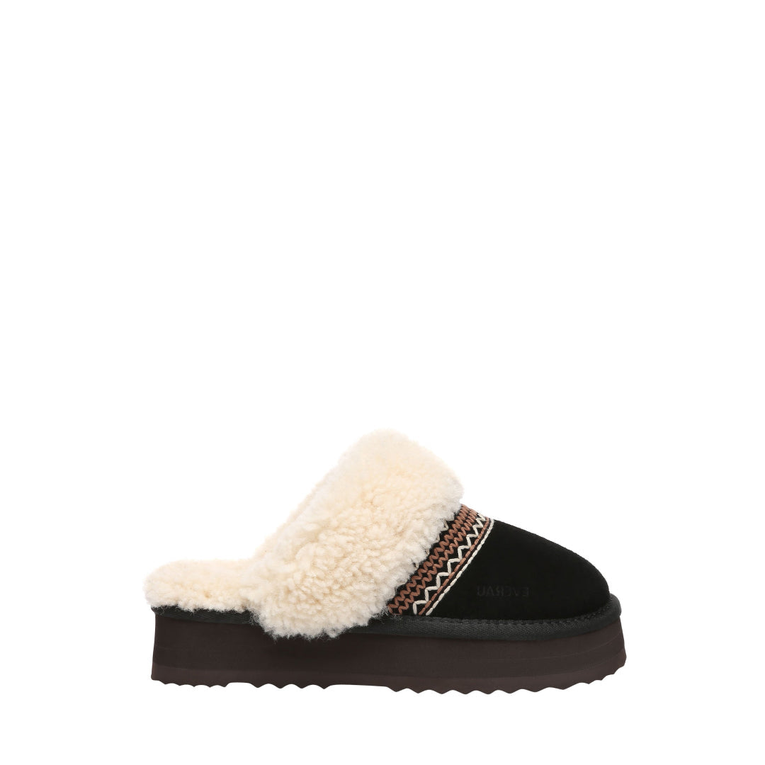 EVERAU Crake Black Platform Slippers Kapcie Czarne
