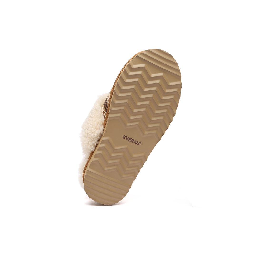 EVERAU Crake Chestnut Platform Slippers Kapcie Brązowe