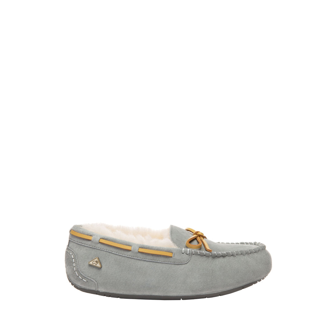 EVERAU Crested Goat Grey Leather Loafers Loafersy Szare
