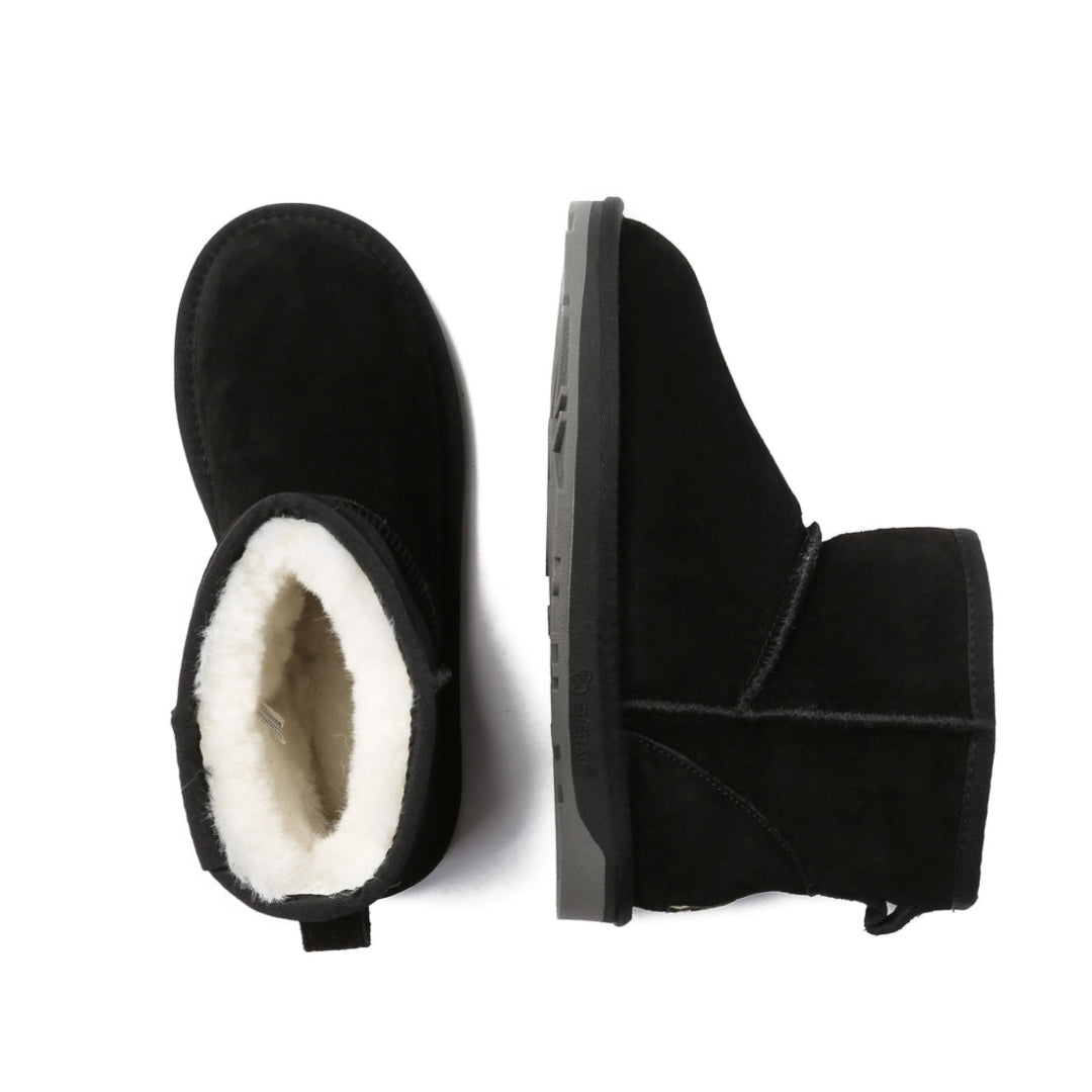 EVERAU Emu Black Mini Classic Boots Botki Czarne