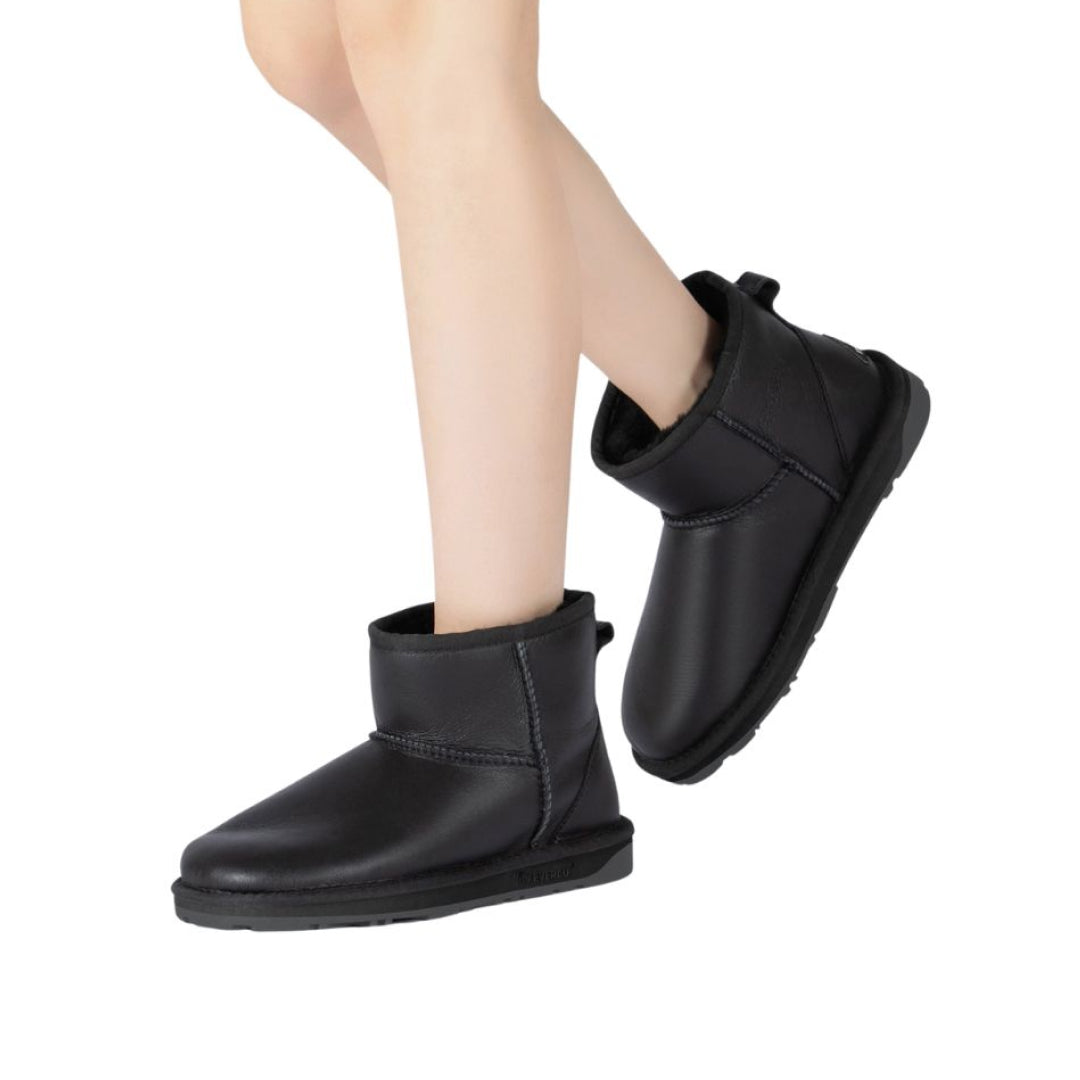 EVERAU Emu Nappa Black Mini Classic Boots Botki Czarne