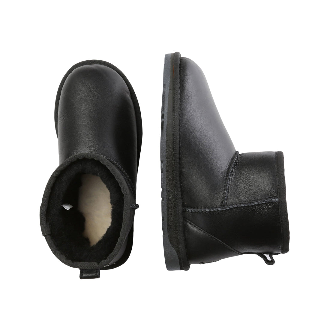 EVERAU Emu Nappa Black Mini Classic Boots Botki Czarne