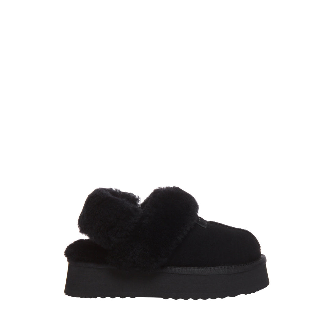 EVERAU Fantail Leather Slippers With Two Removable Straps Kapcie Czarne