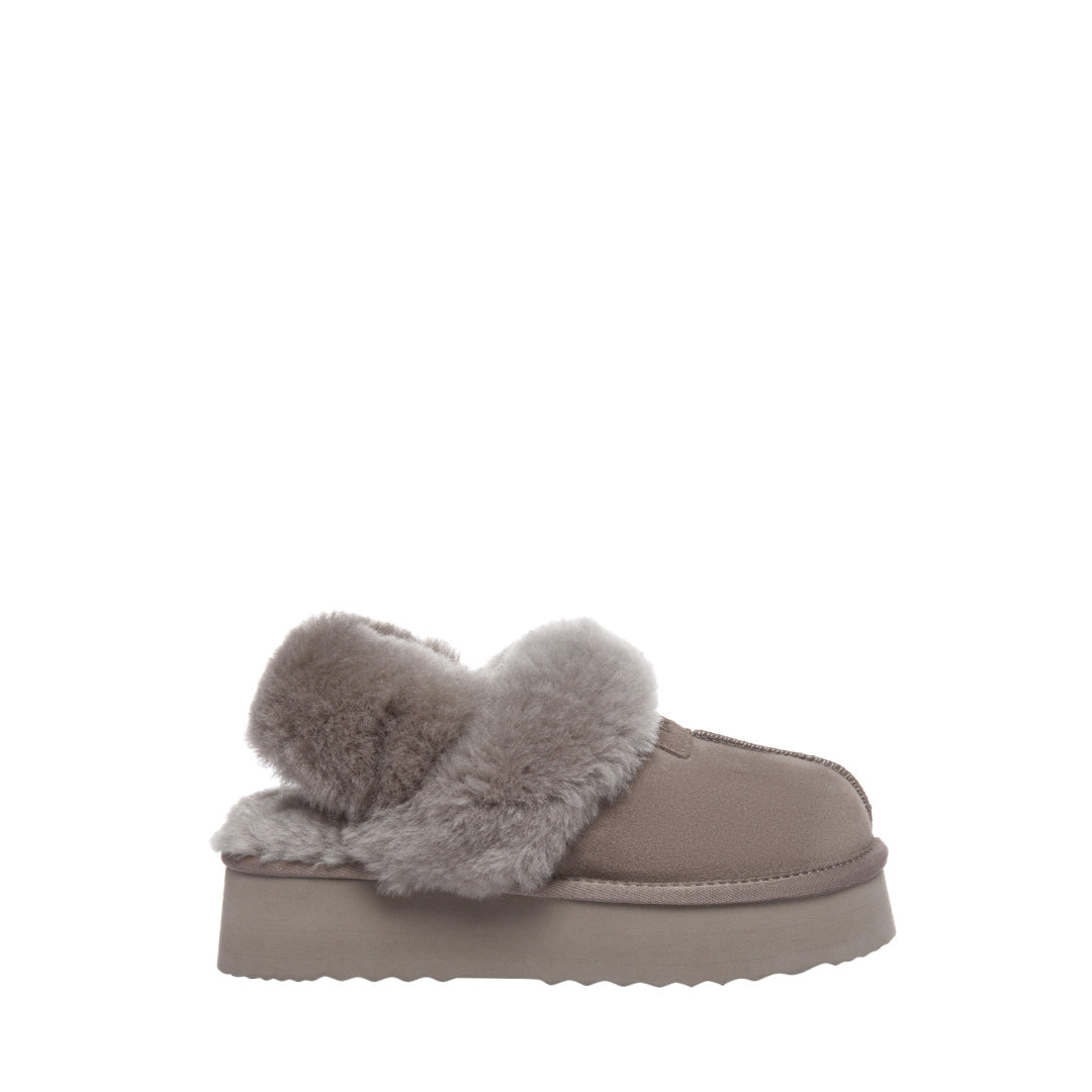 EVERAU Fantail Brown Leather Slippers With Two Removable Straps Kapcie Brązowe