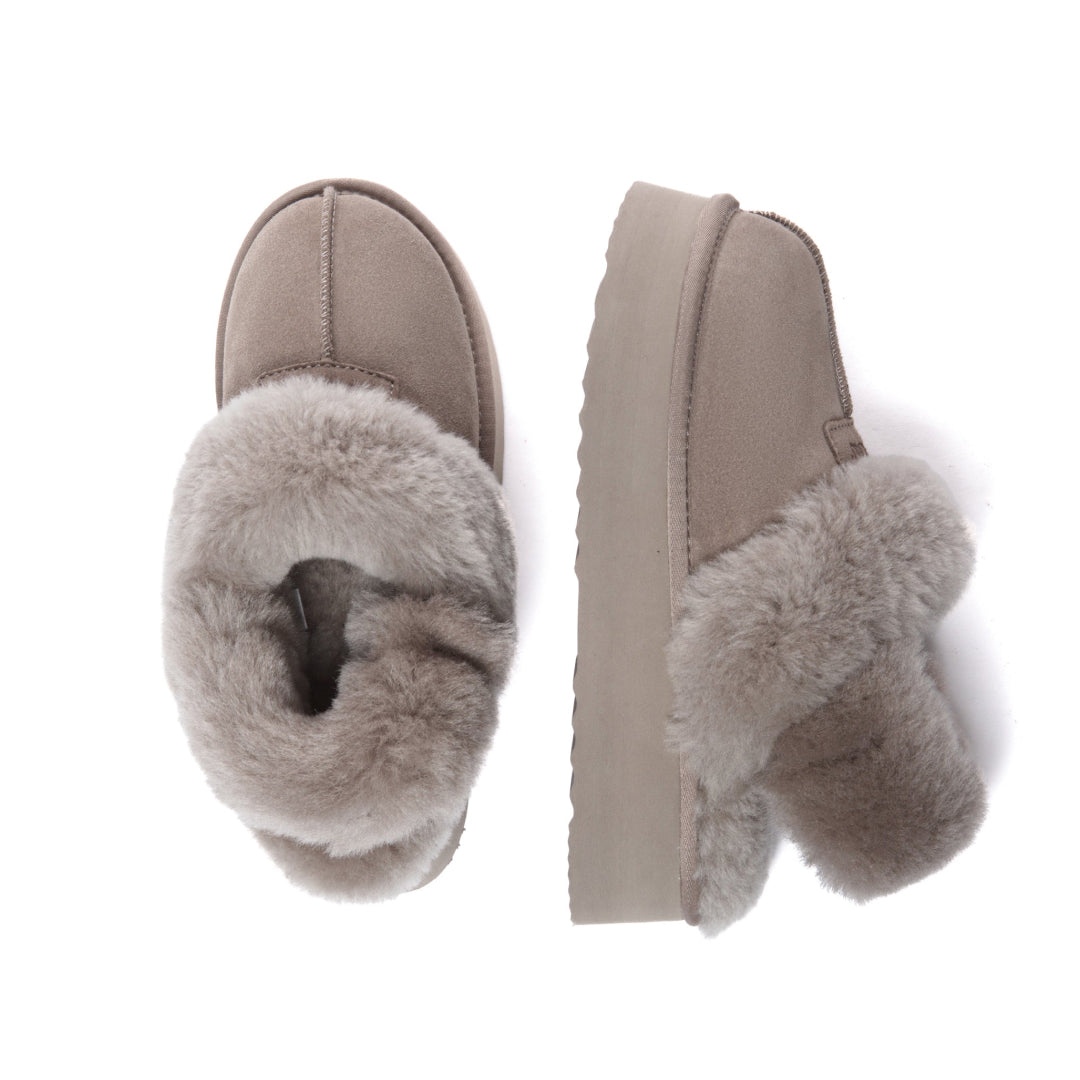 EVERAU Fantail Leather Slippers With Two Removable Straps Kapcie Brązowe
